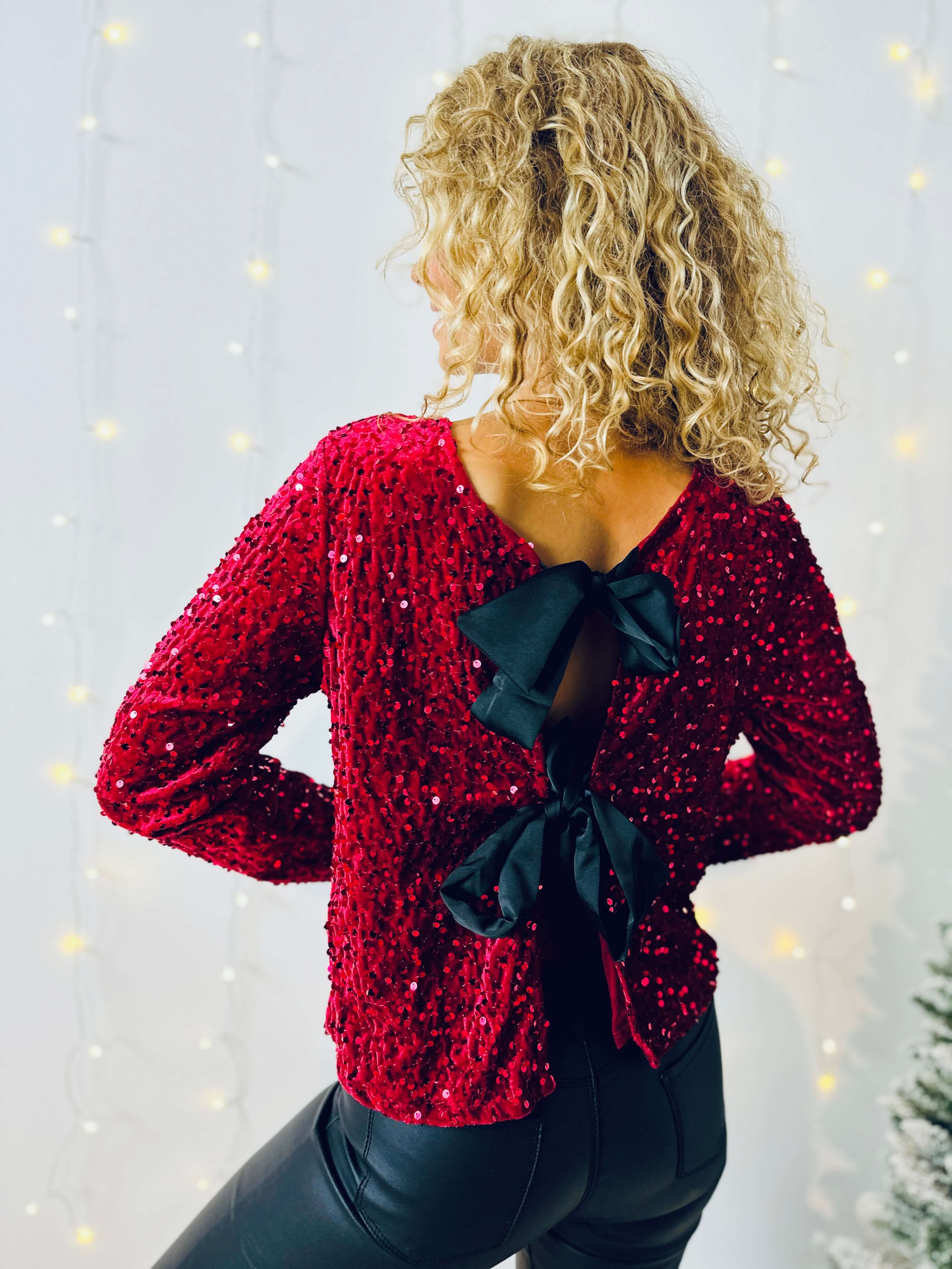 Haut bordeaux à sequin - AUDREY