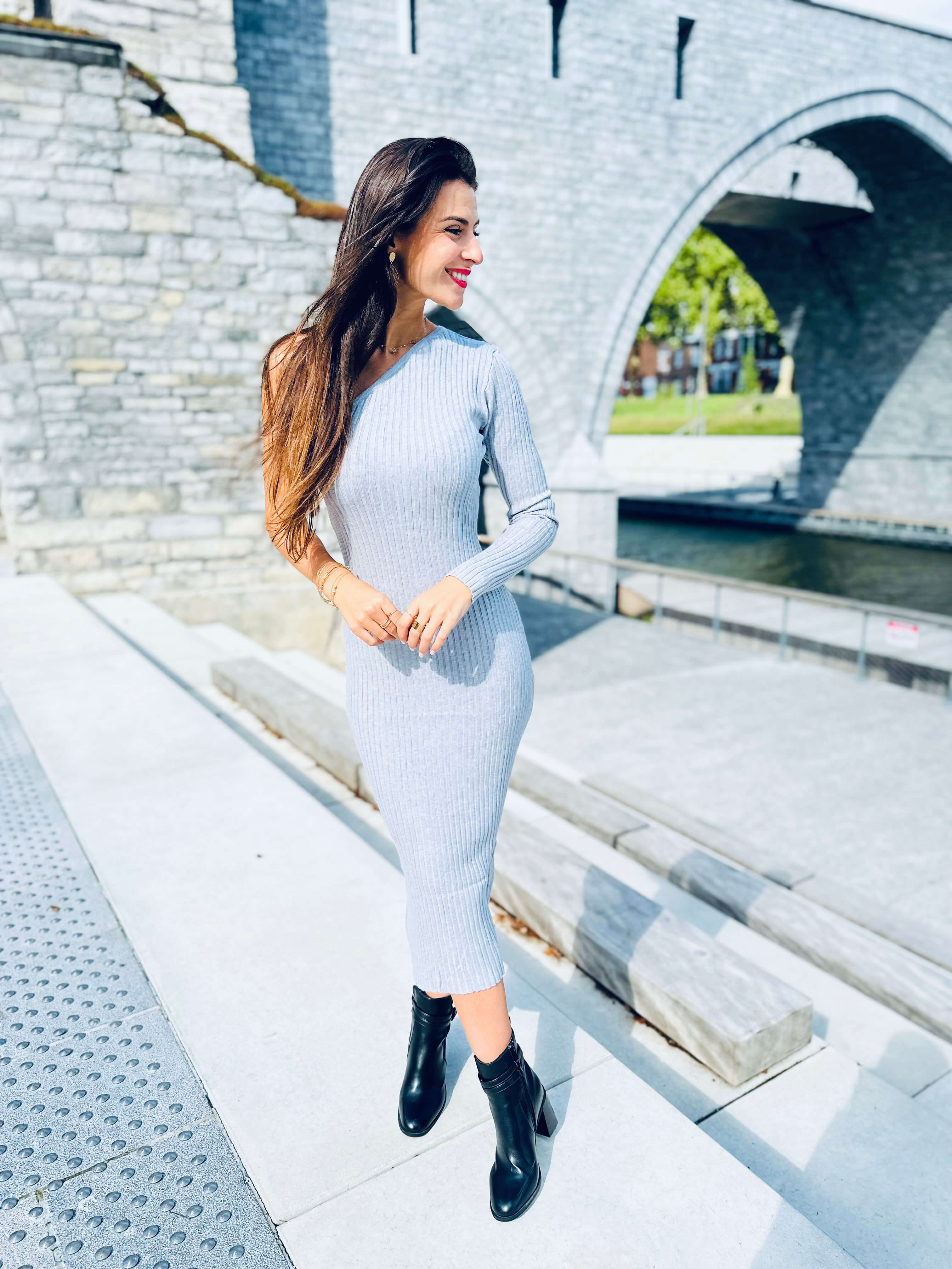 Robe pull grise - CHRISTELLE