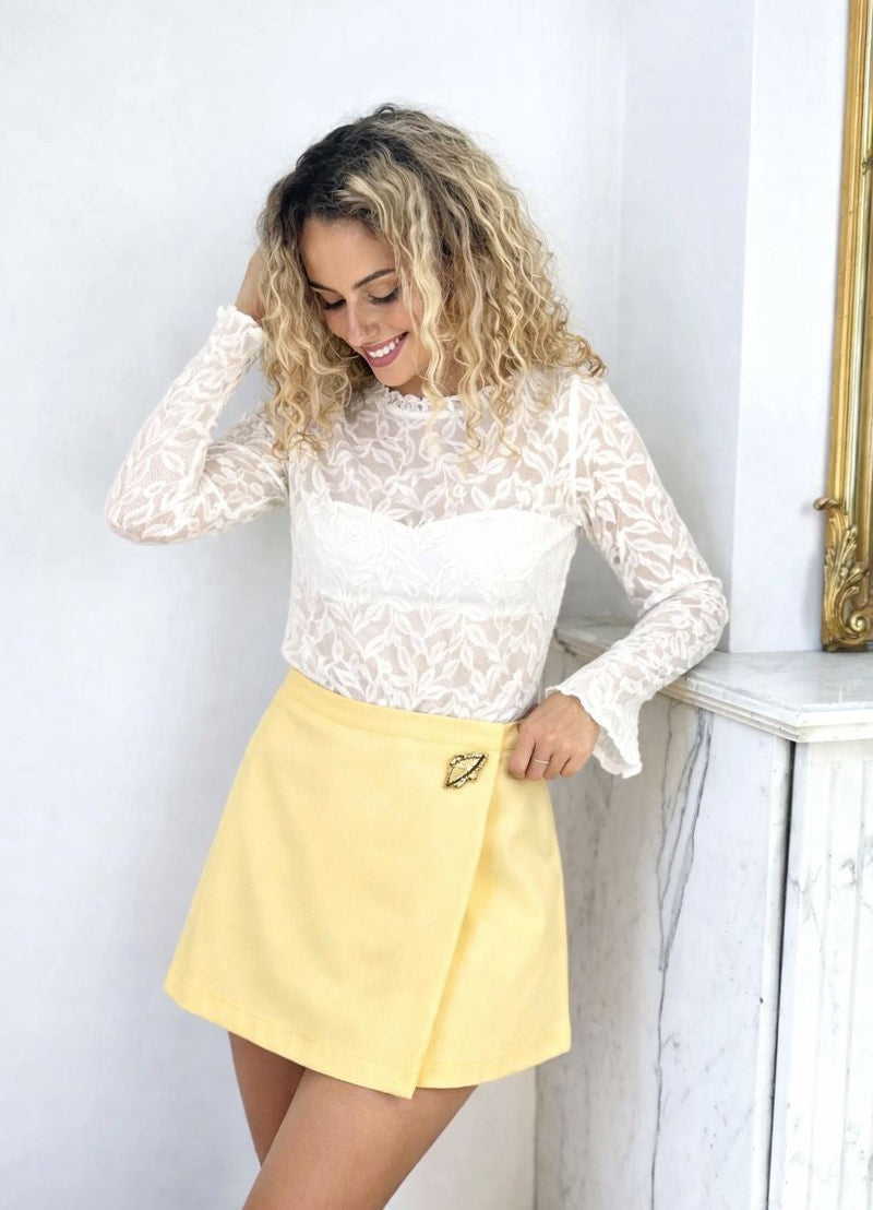 Jupe short jaune - EVELIE