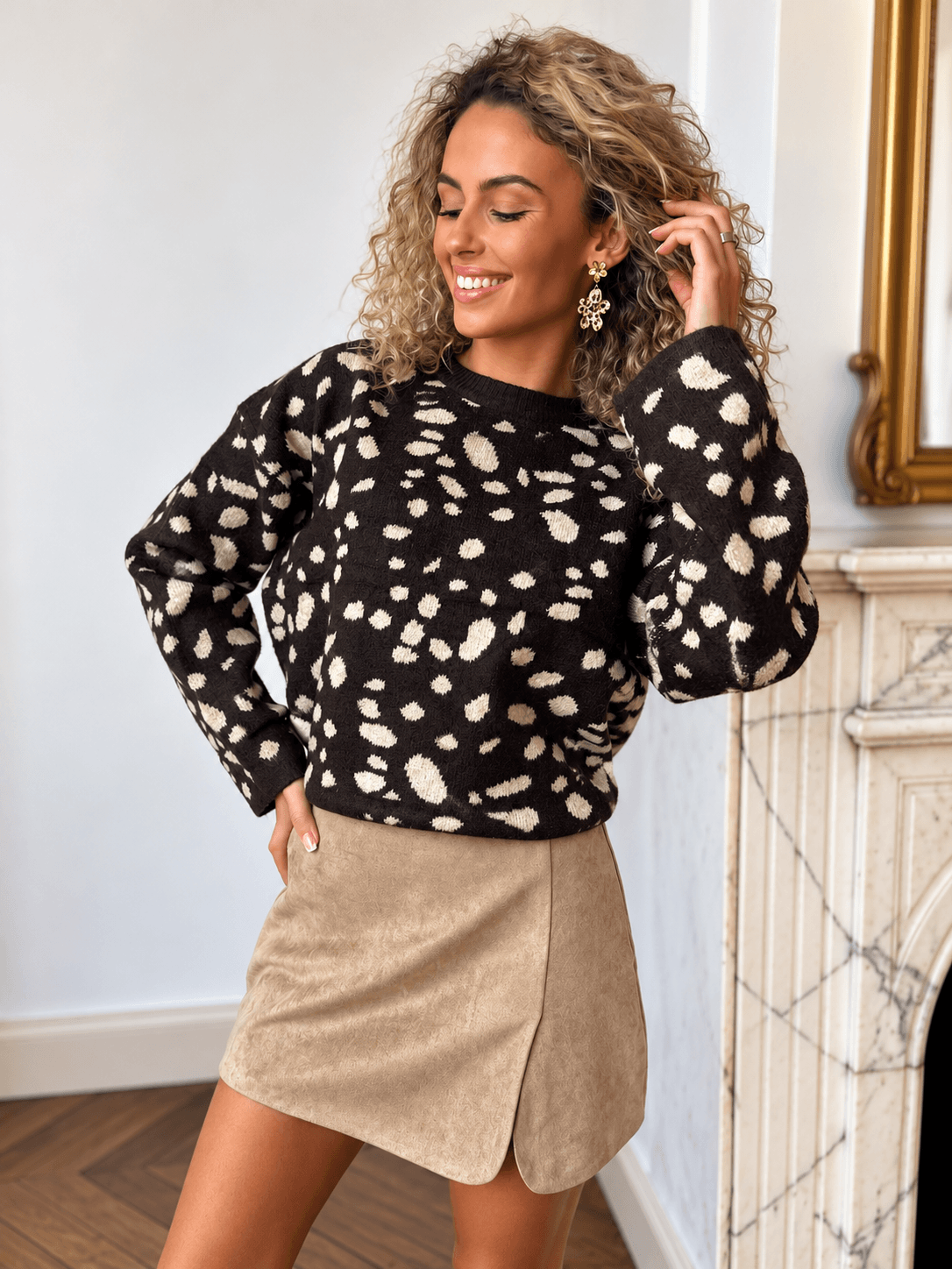 Jupe short beige - MARIE