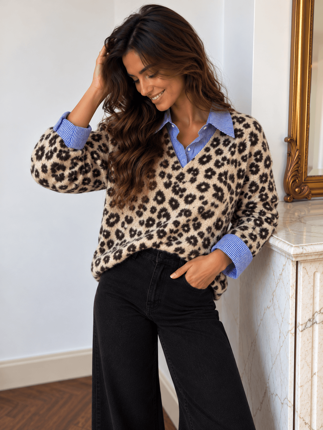 Pull écru leopard - LENA