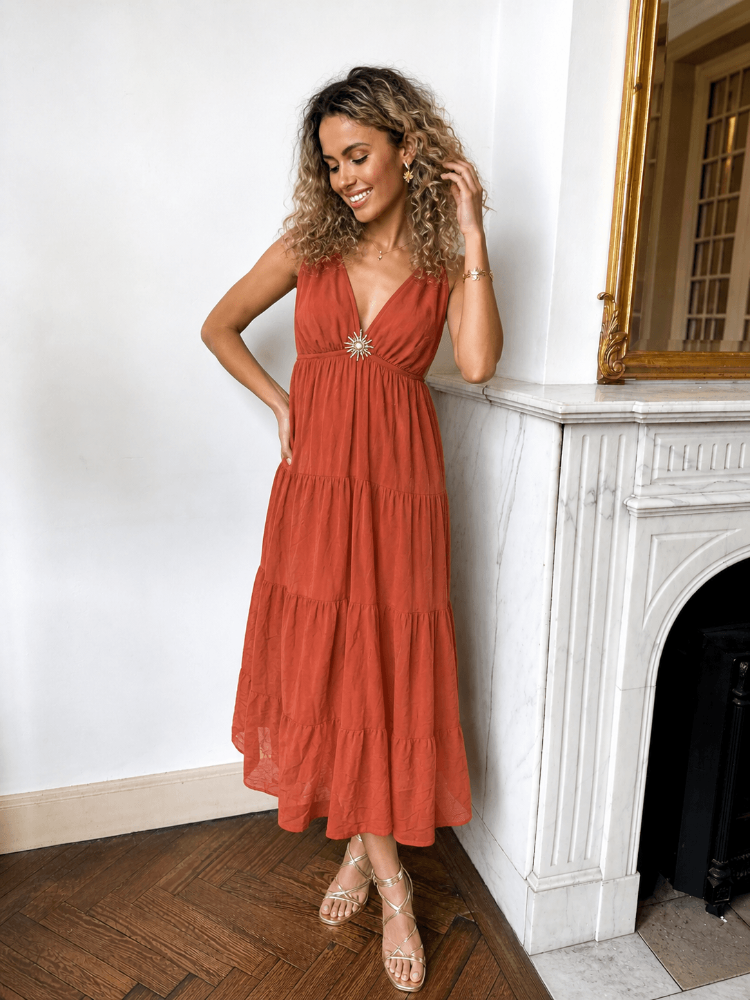 Robe longue terracotta - BOHEMIA