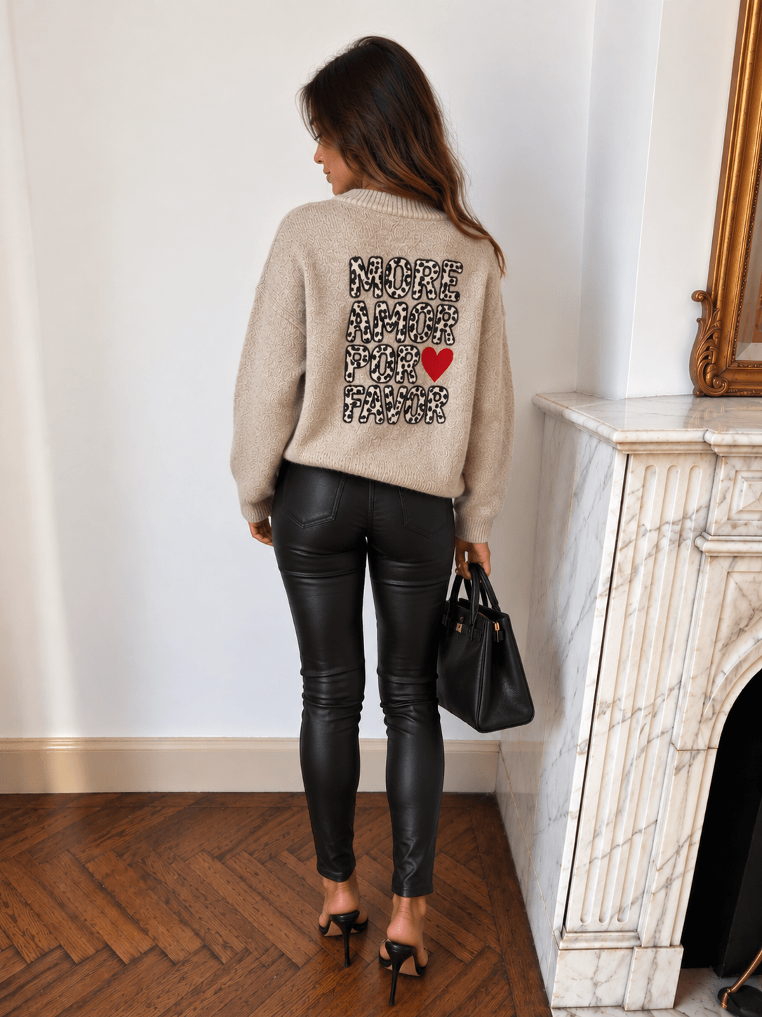Pantalon simili noir - LOLA
