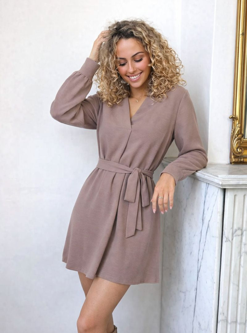 Robe taupe - MOLLIE