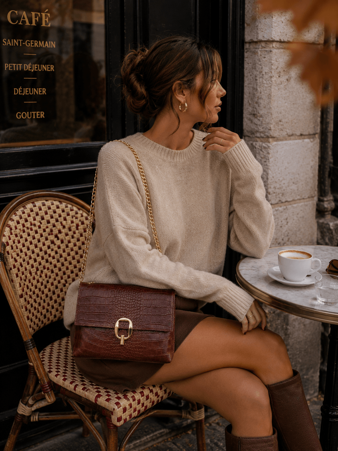 Sac en cuir chocolat - MILA