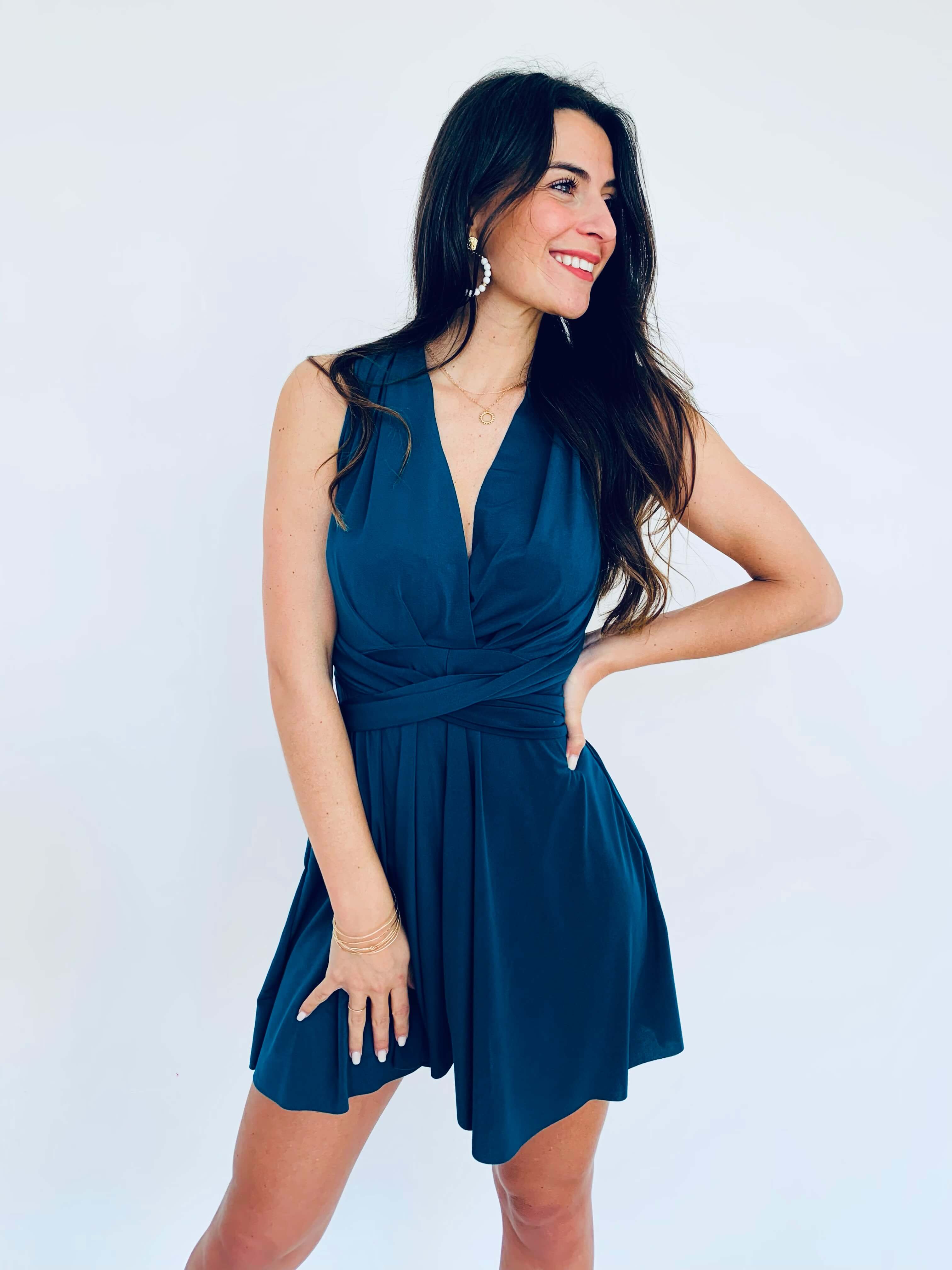 Combishort bleu canard - JULIETTE