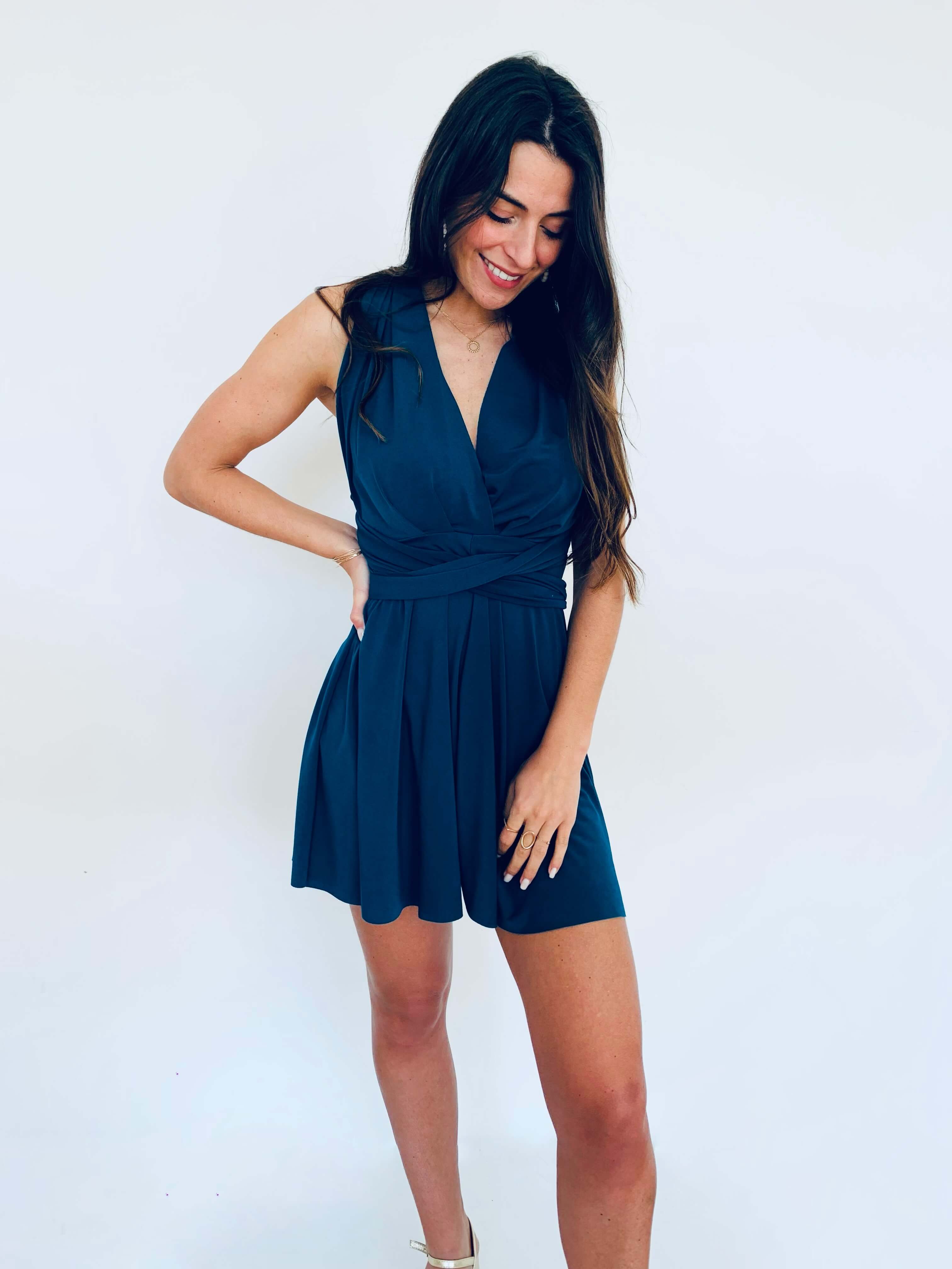 Combishort bleu canard - JULIETTE