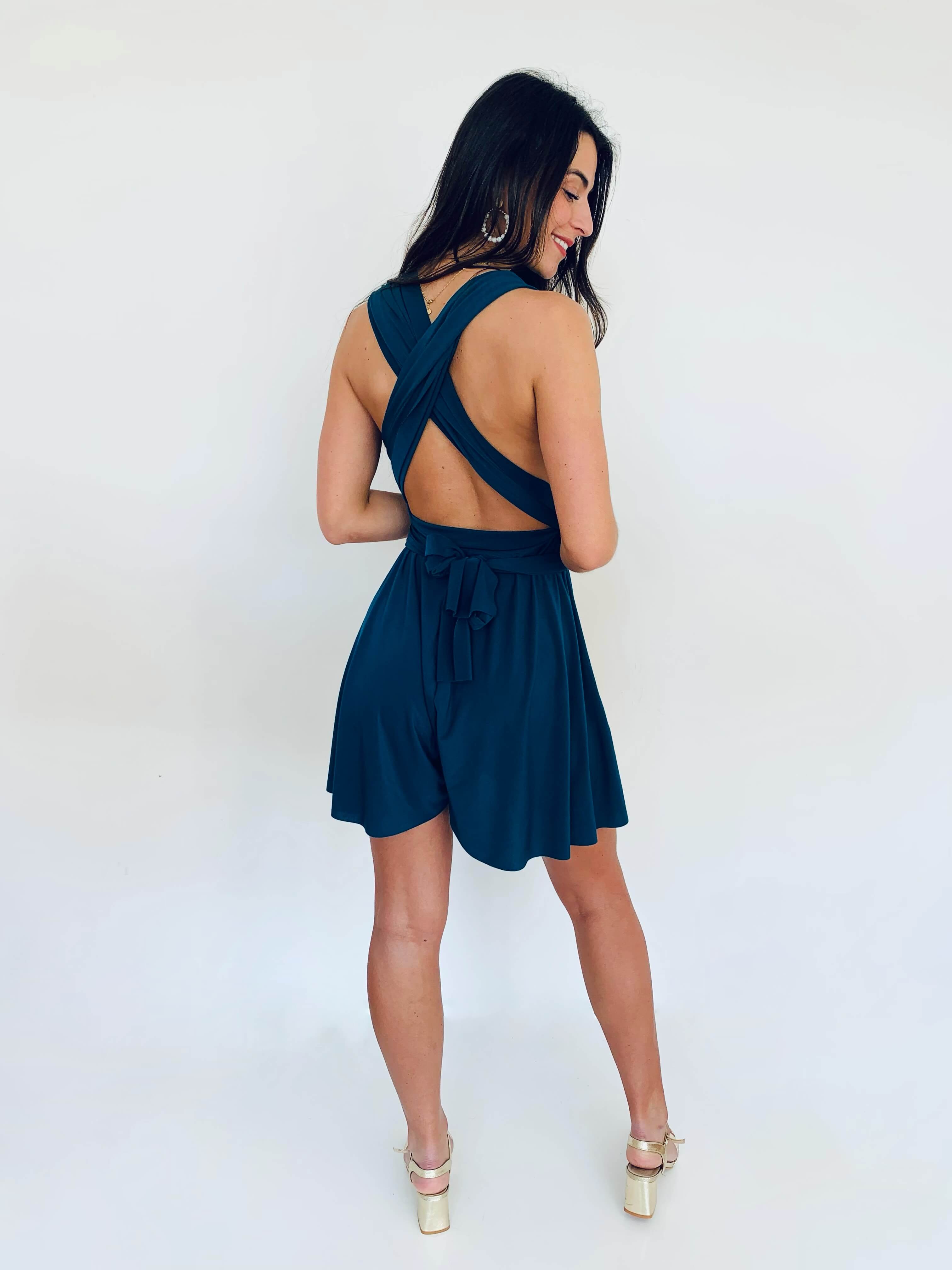 Combishort bleu canard - JULIETTE