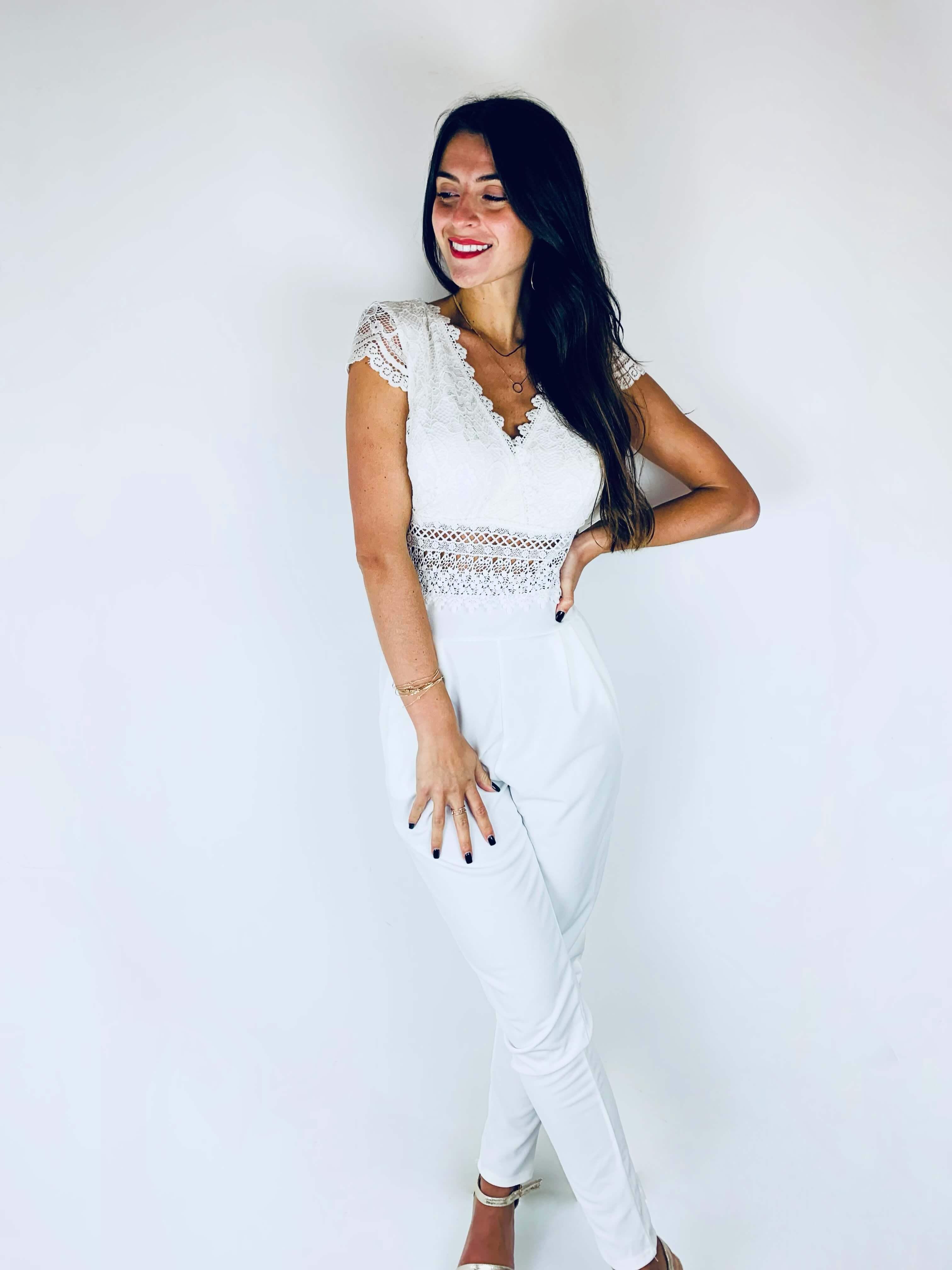 Combinaison pantalon blanche