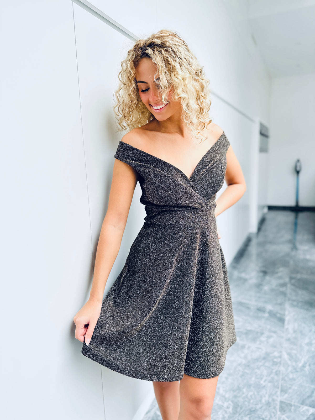 Robe De Soirée Myrine En Soie Noire Et Bronze - Taille XL - Neuve Avec étiquettes (prix D'origine 183€)