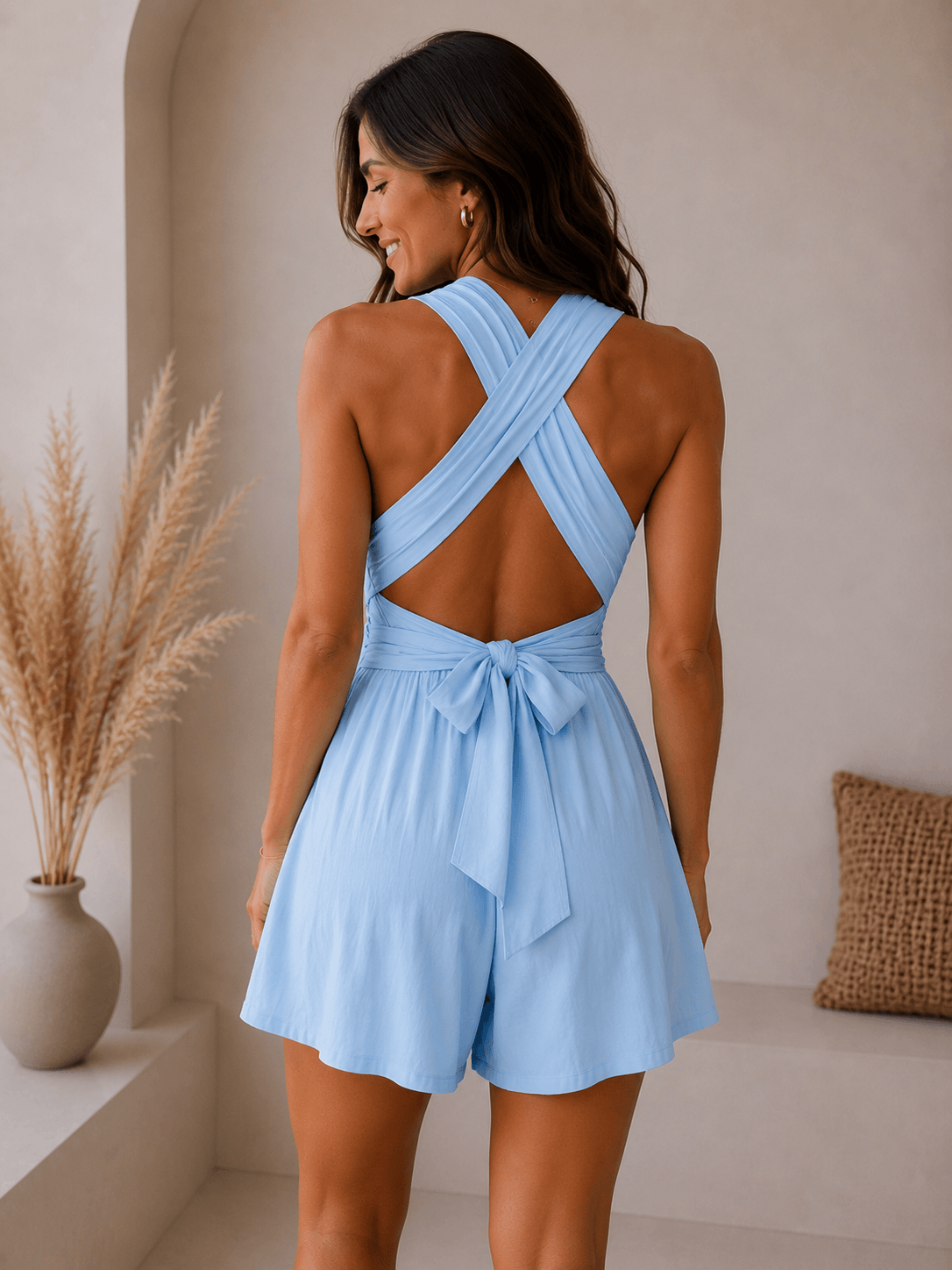 Combishort bleu ciel - JULIETTE