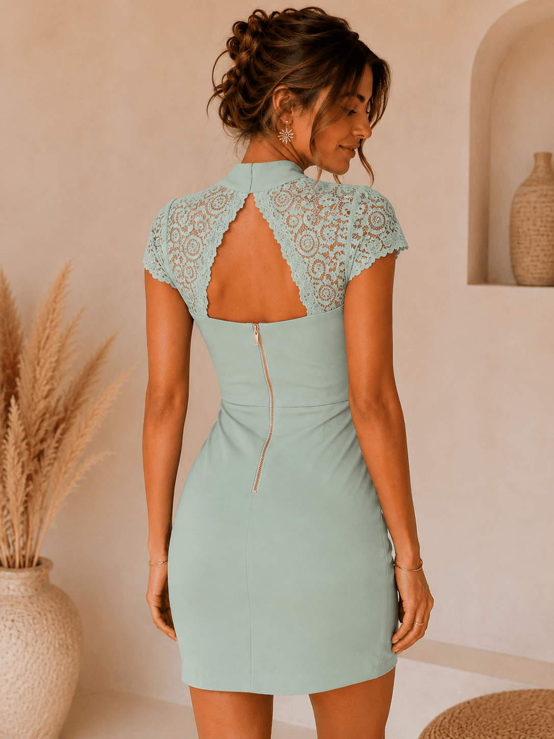 Robe vert sauge - NORA