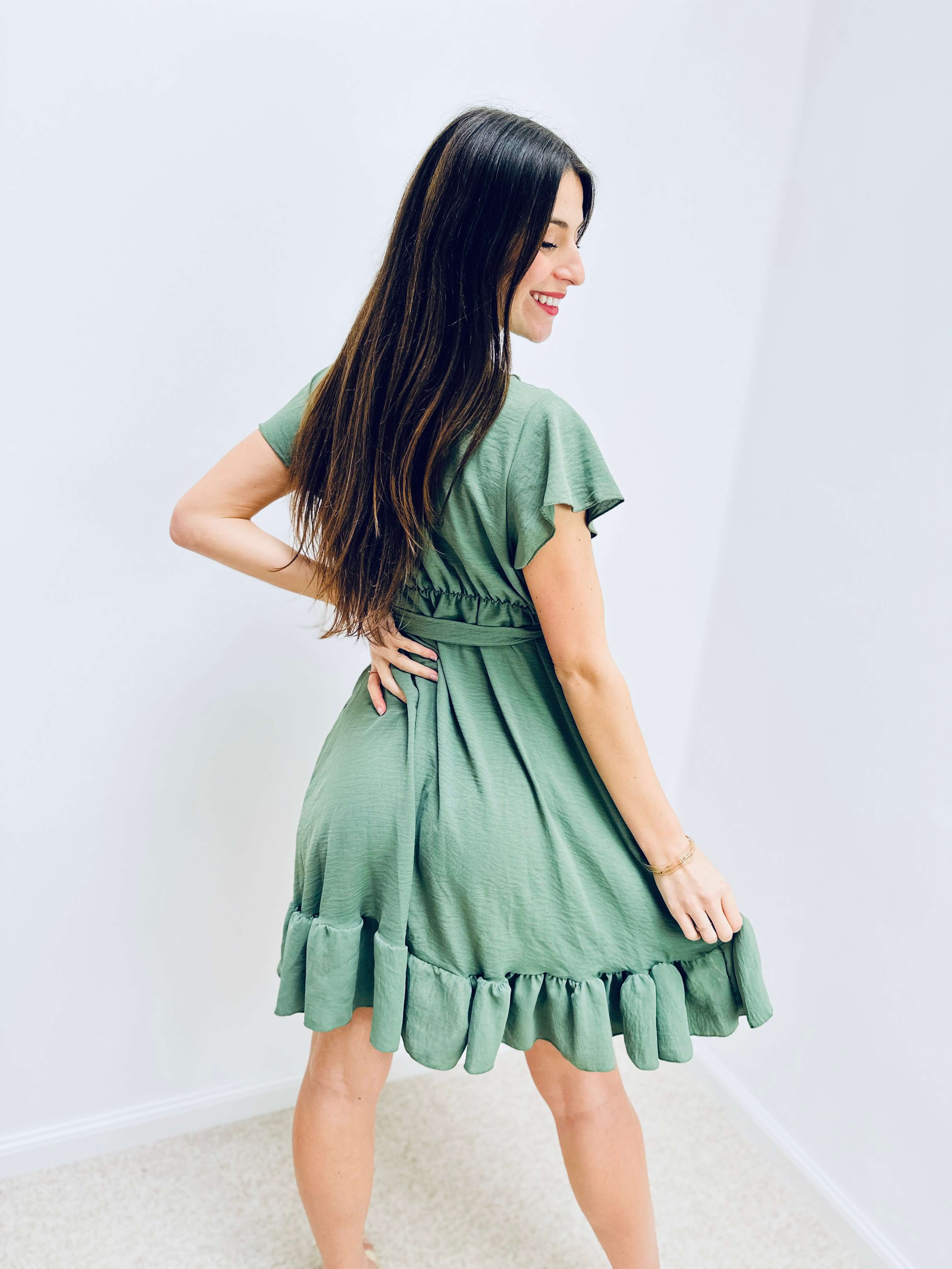 Vestido caqui - VICTOIRE