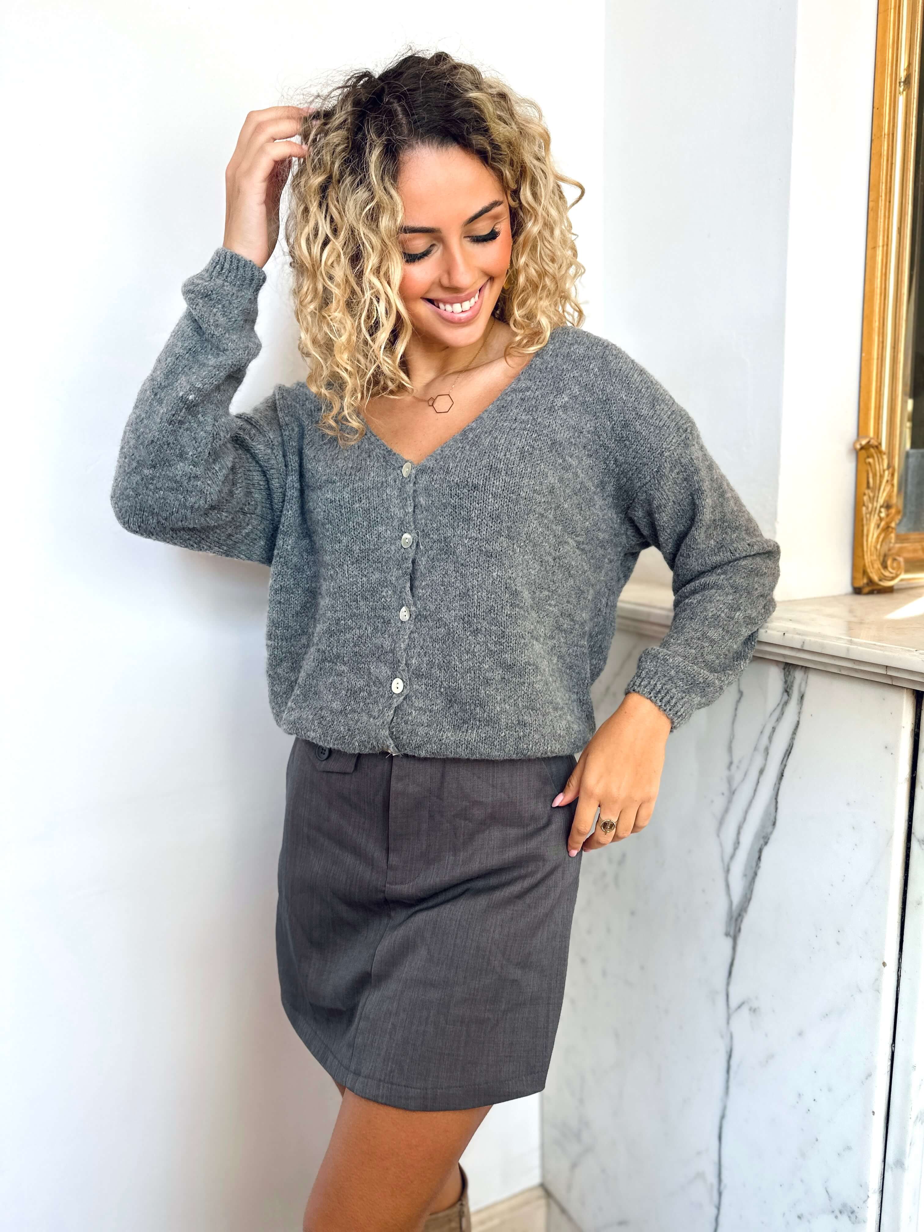 Gilet gris - HELENE