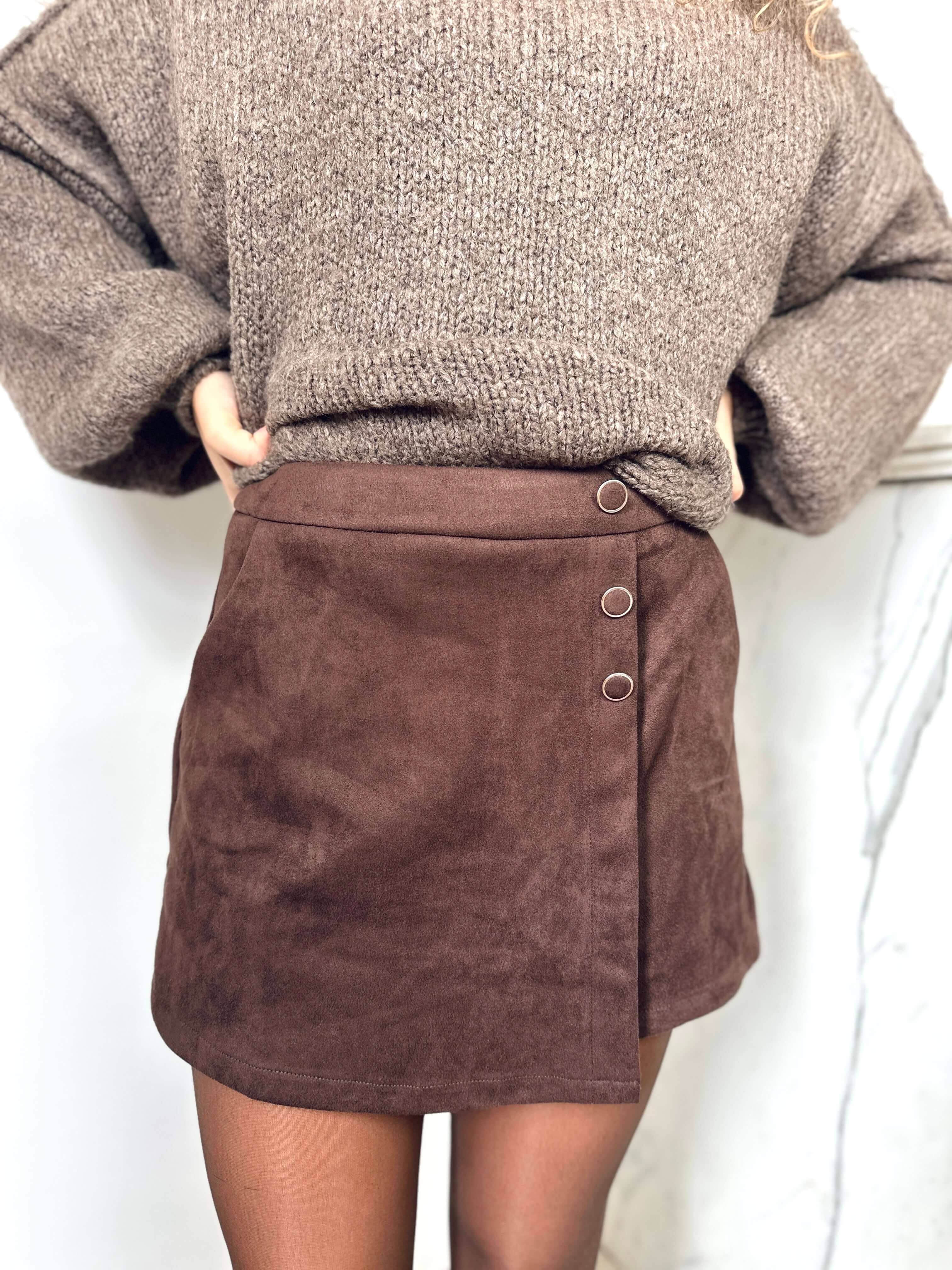 Jupe short chocolat - ZOE