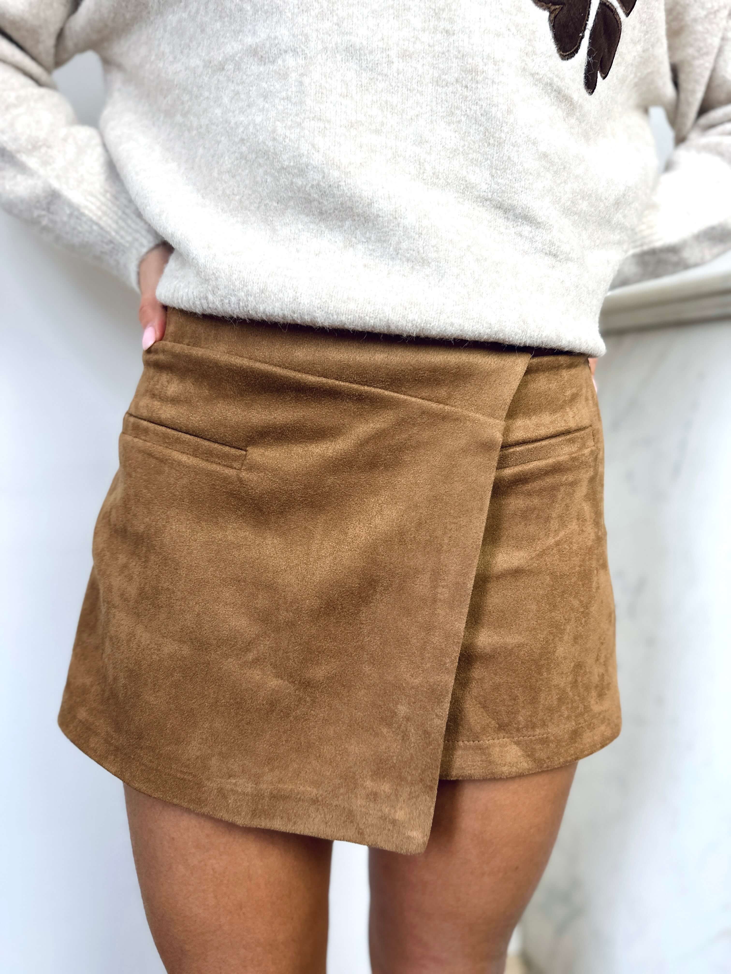 Jupe short camel - HELENE