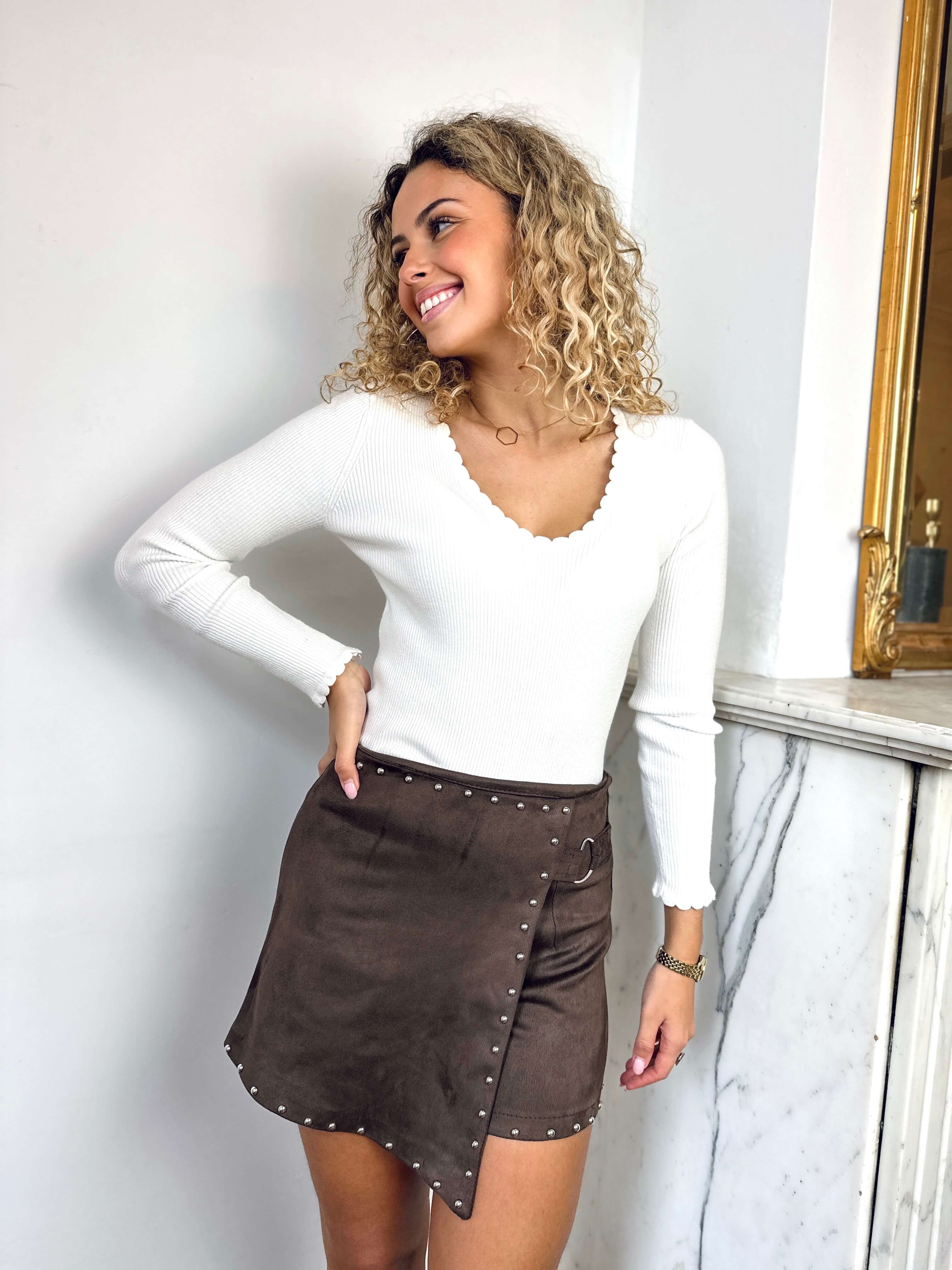 Jupe short chocolat - ELISA