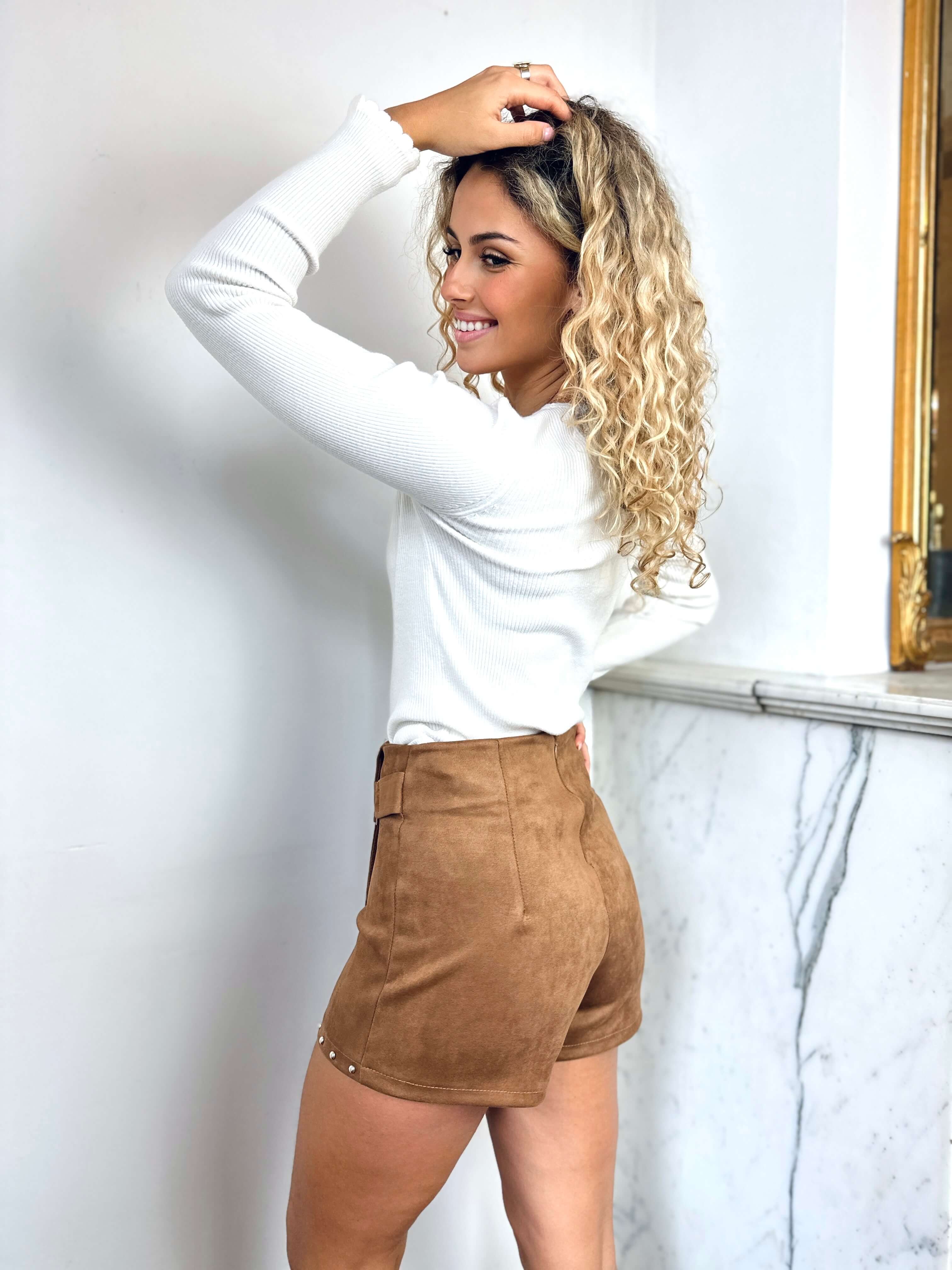 Jupe short camel - ELISA