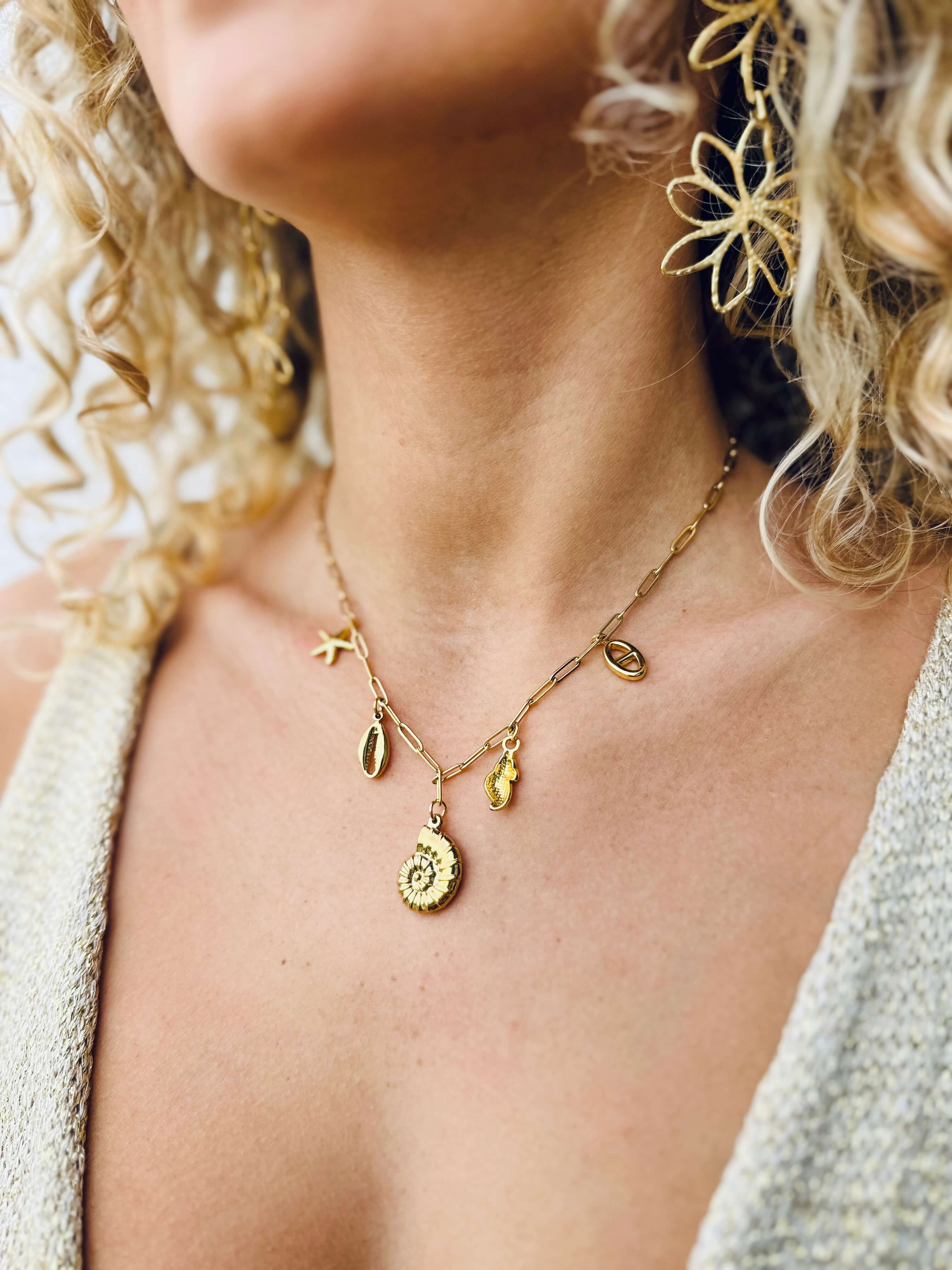 Collier Trésor Marin - Charms Dorés