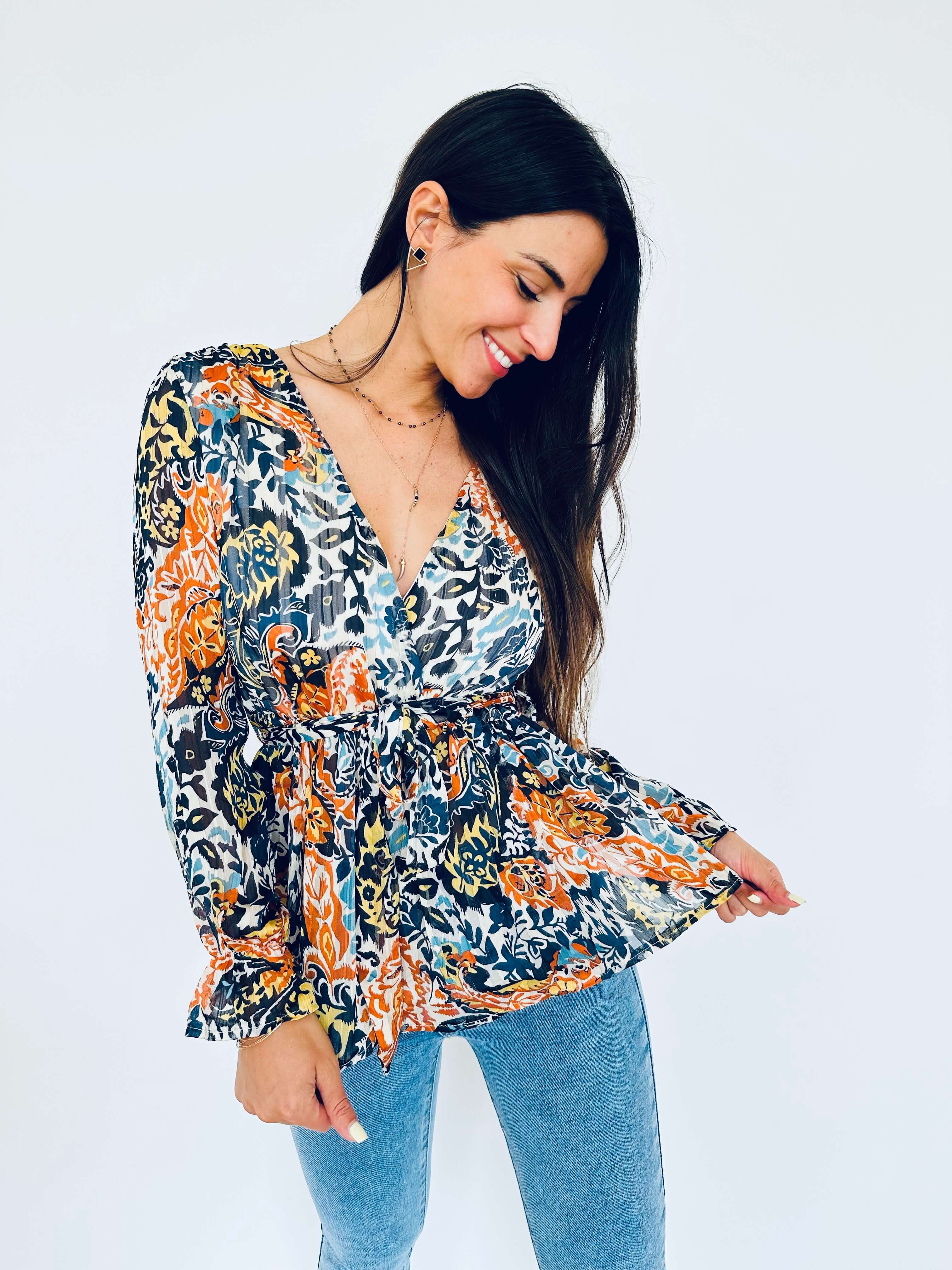 Blouse bleu - CHARLOTTE