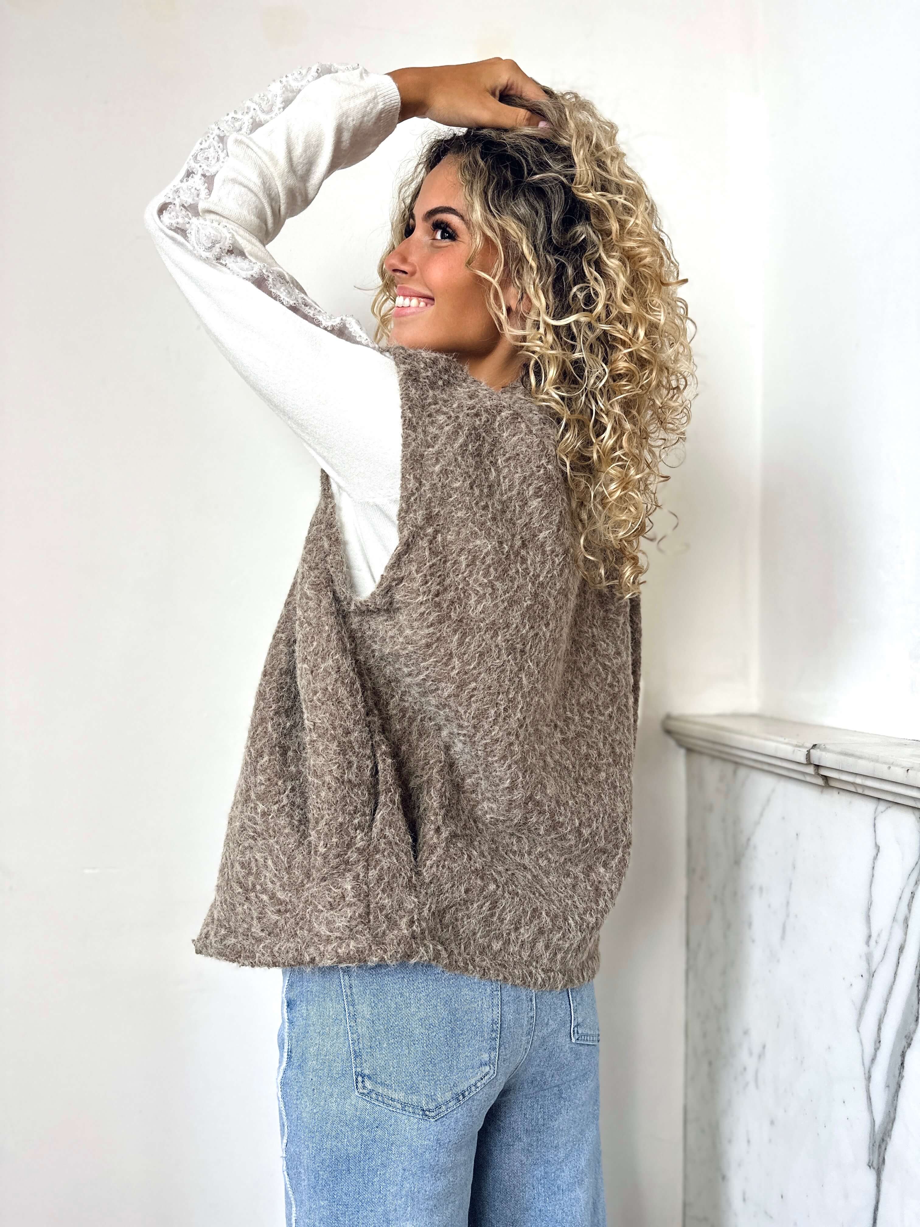 Gilet taupe - PAOLA