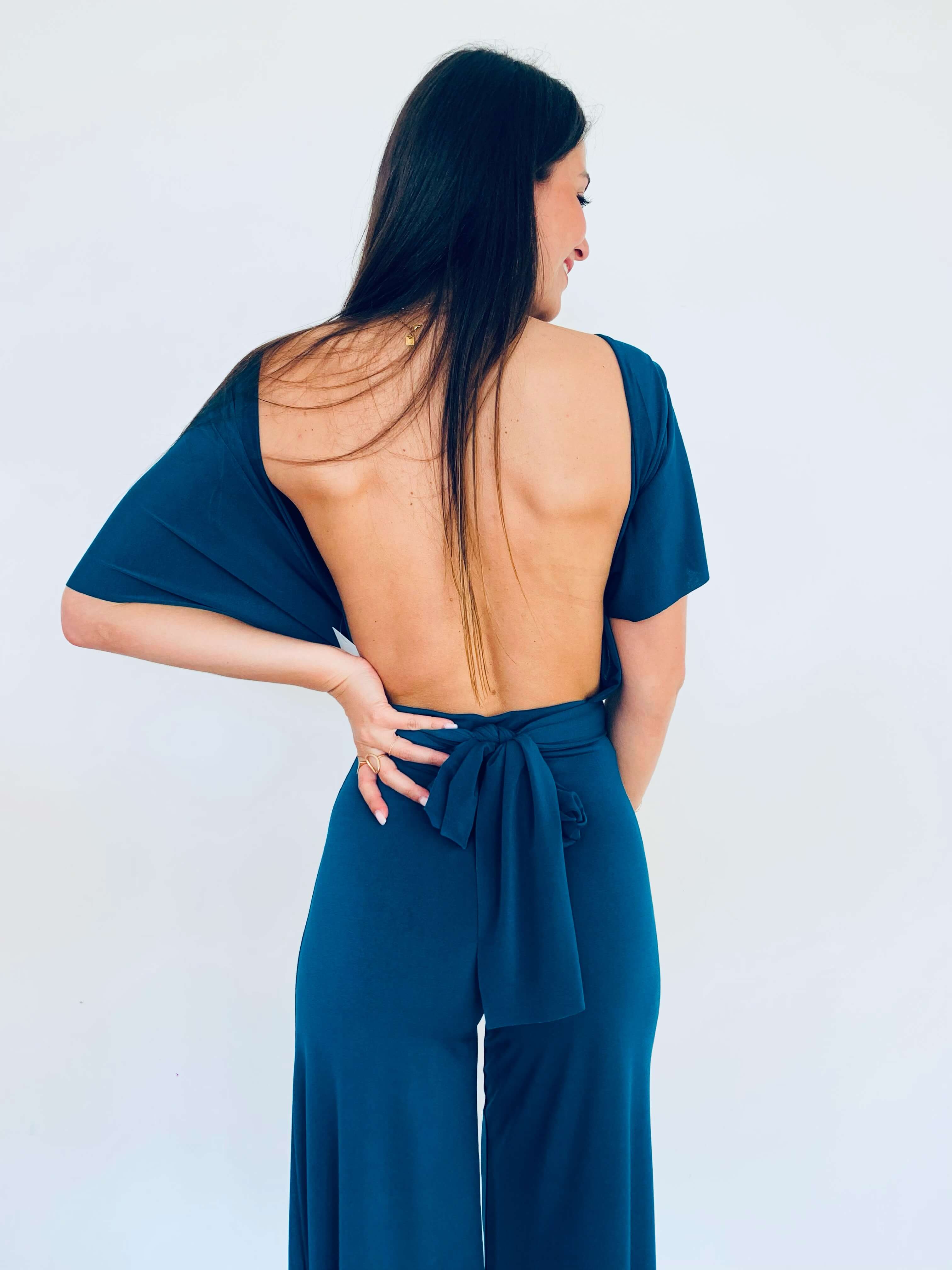 Combinaison pantalon bleu canard - JENNY