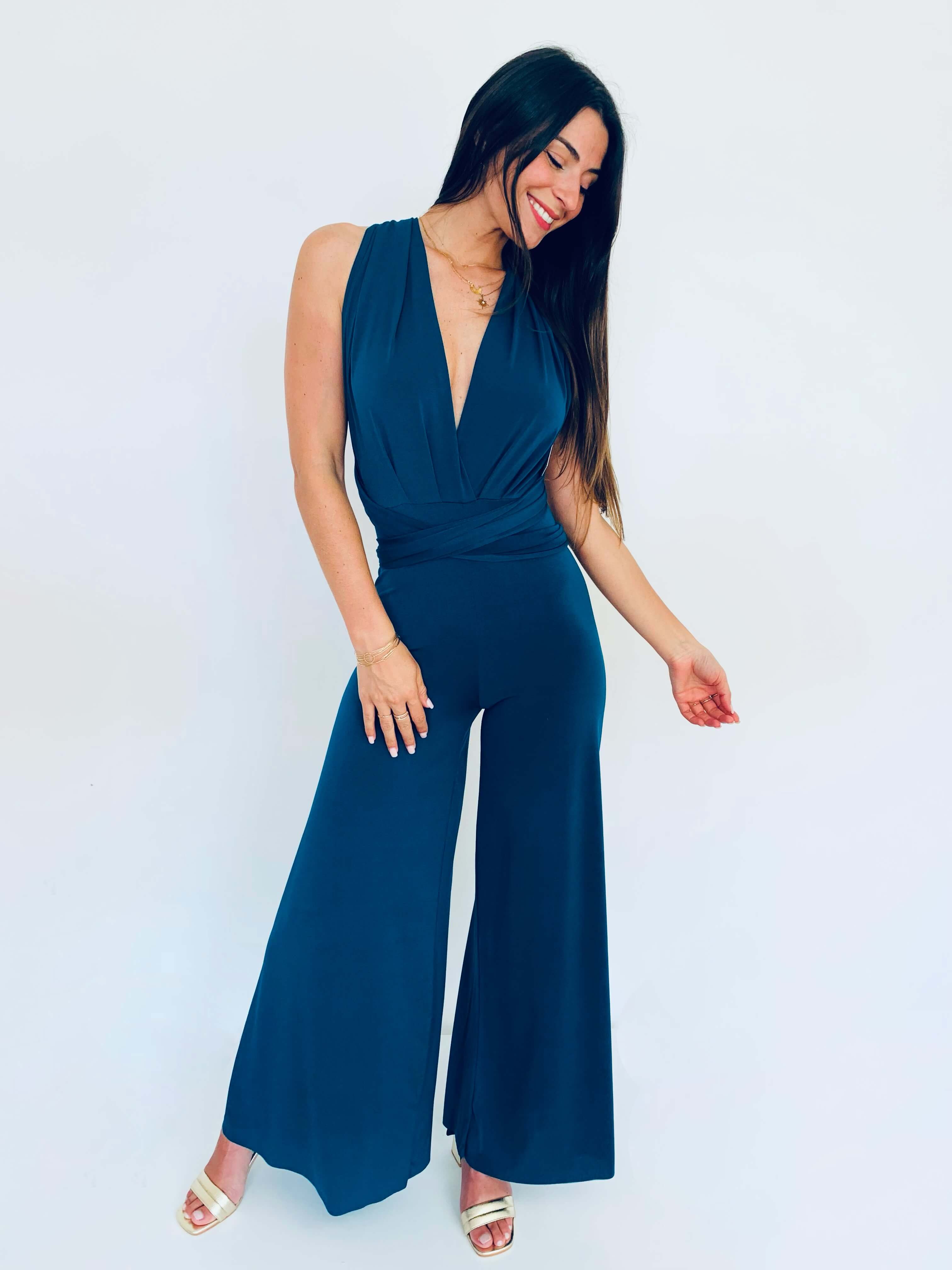 Combinaison pantalon bleu canard - JENNY
