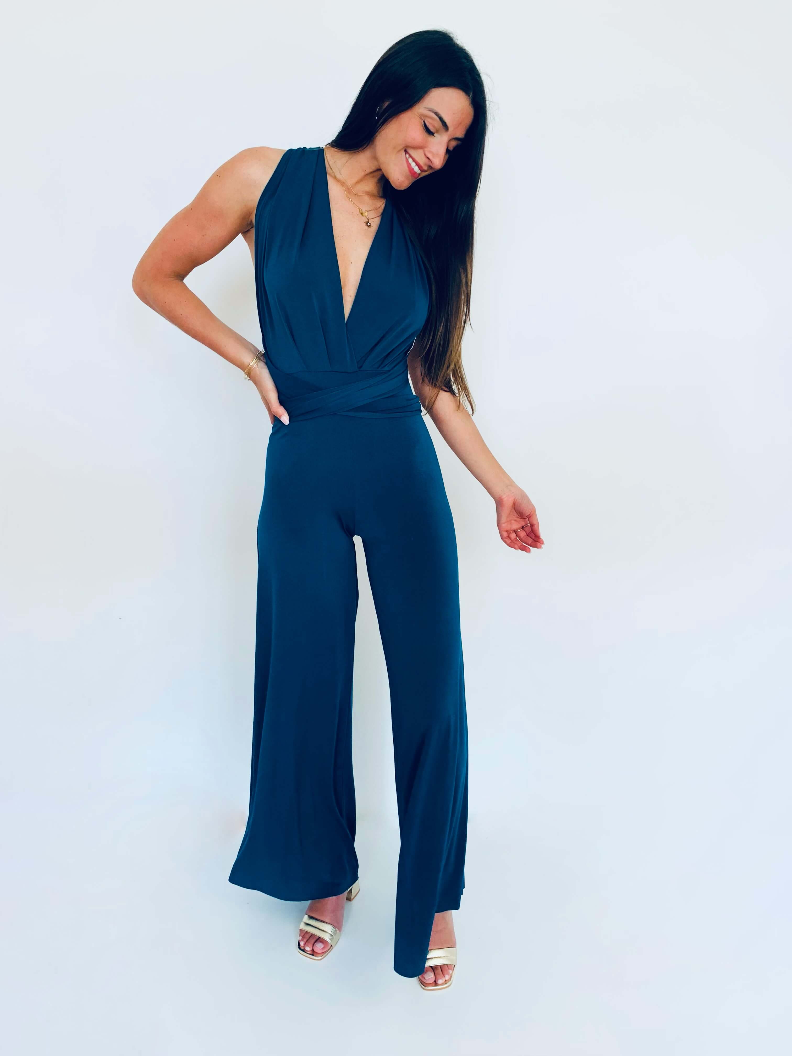 Combinaison pantalon bleu canard - JENNY