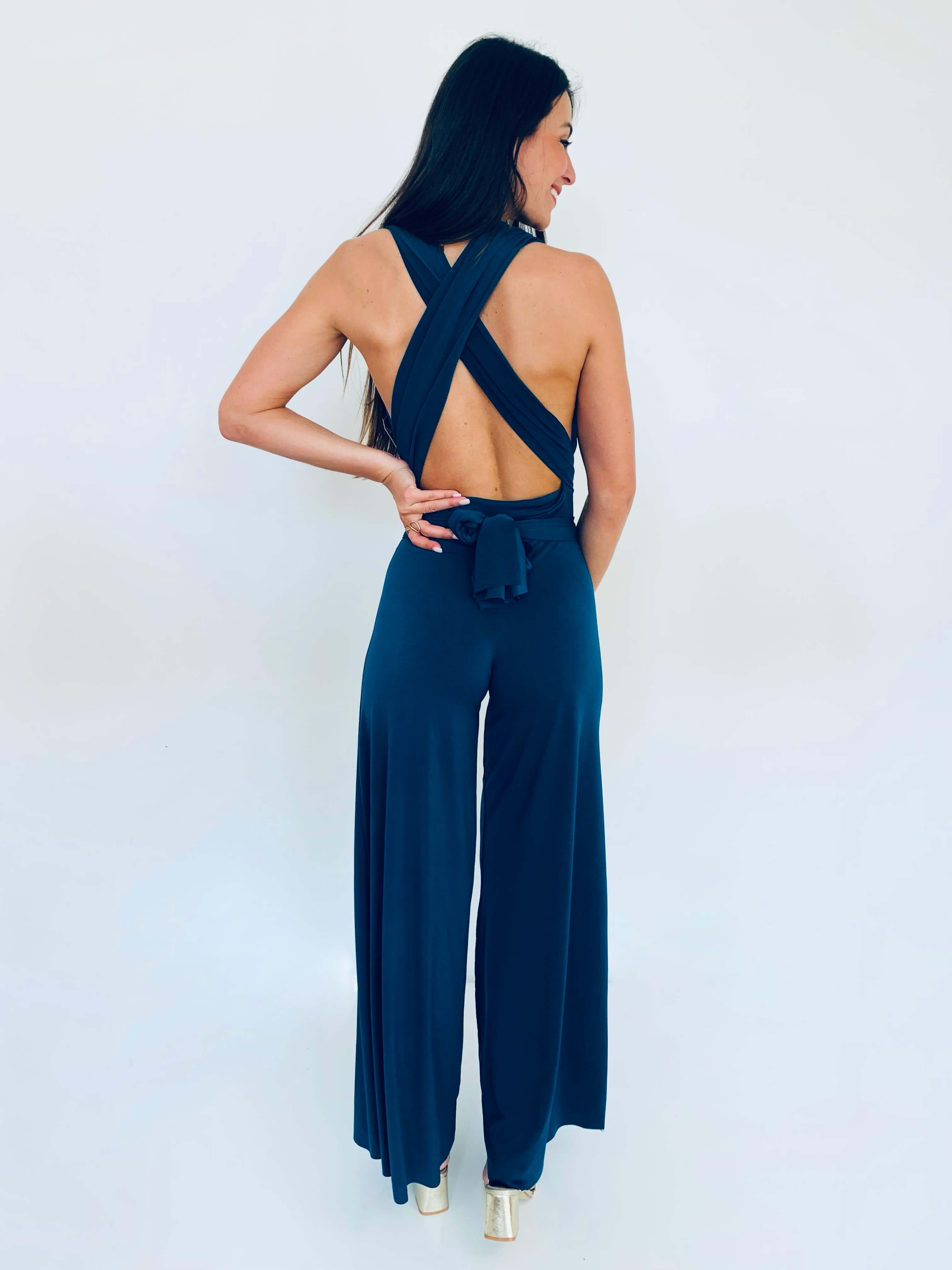 Combinaison pantalon bleu canard - JENNY