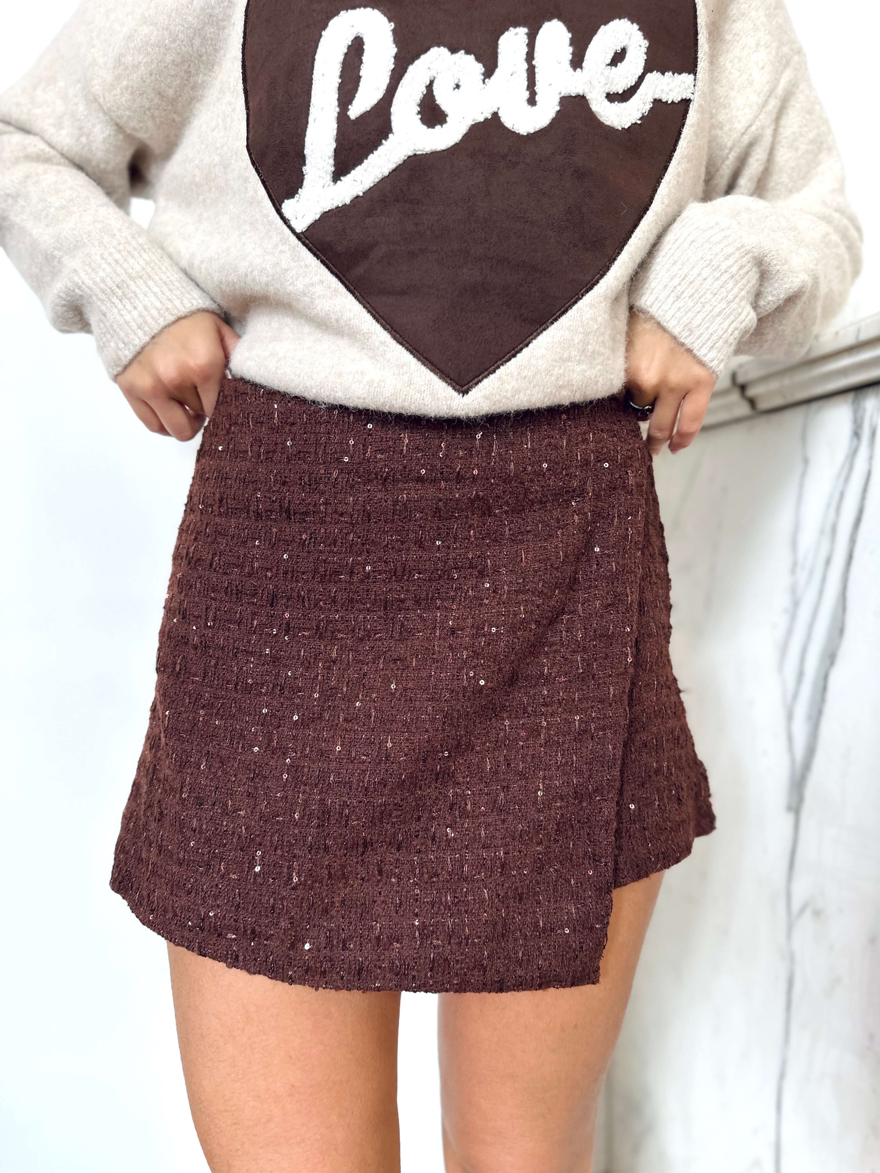 Jupe short chocolat - ZOE