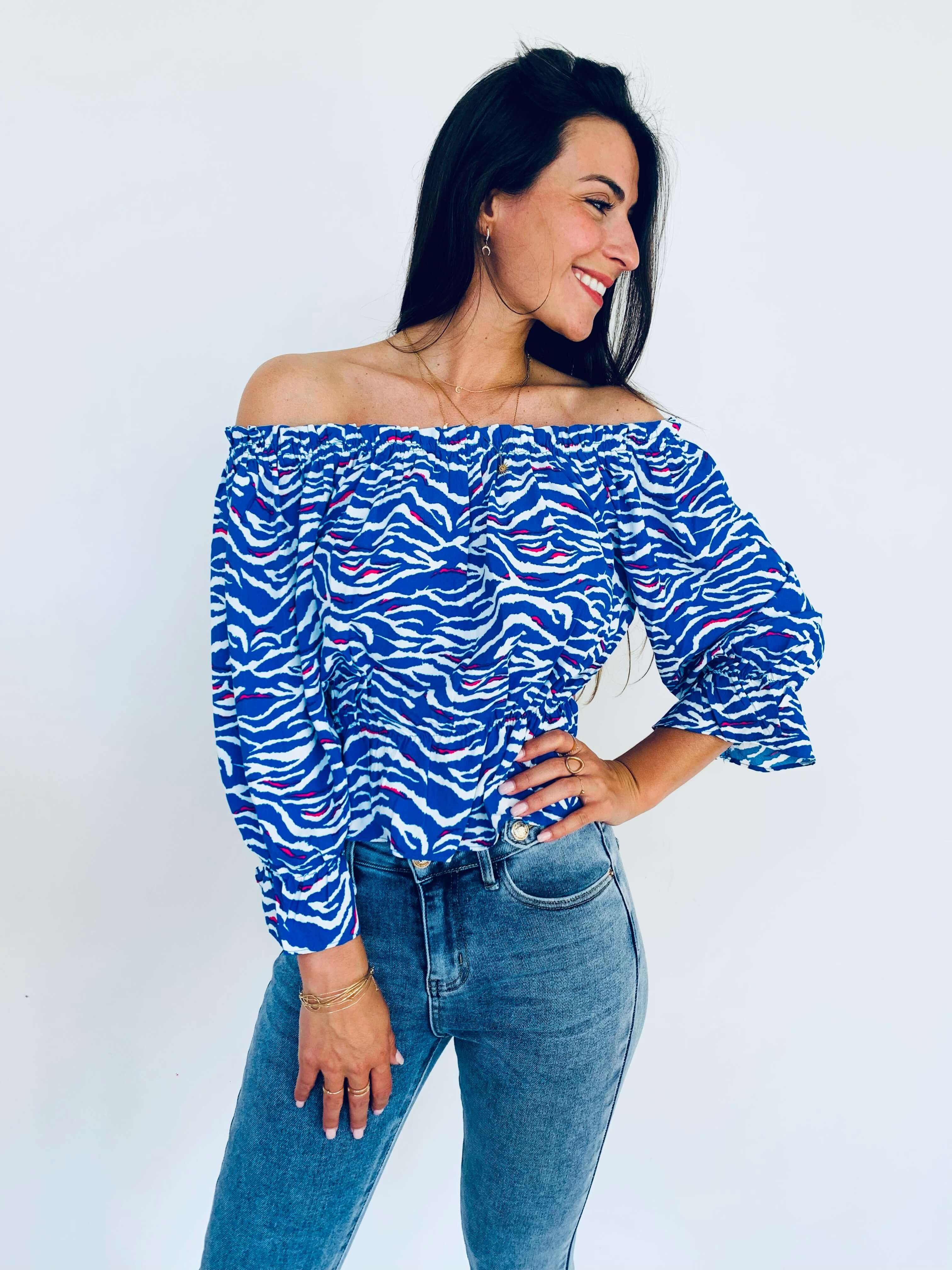 Blouse bleu - OLIVIA