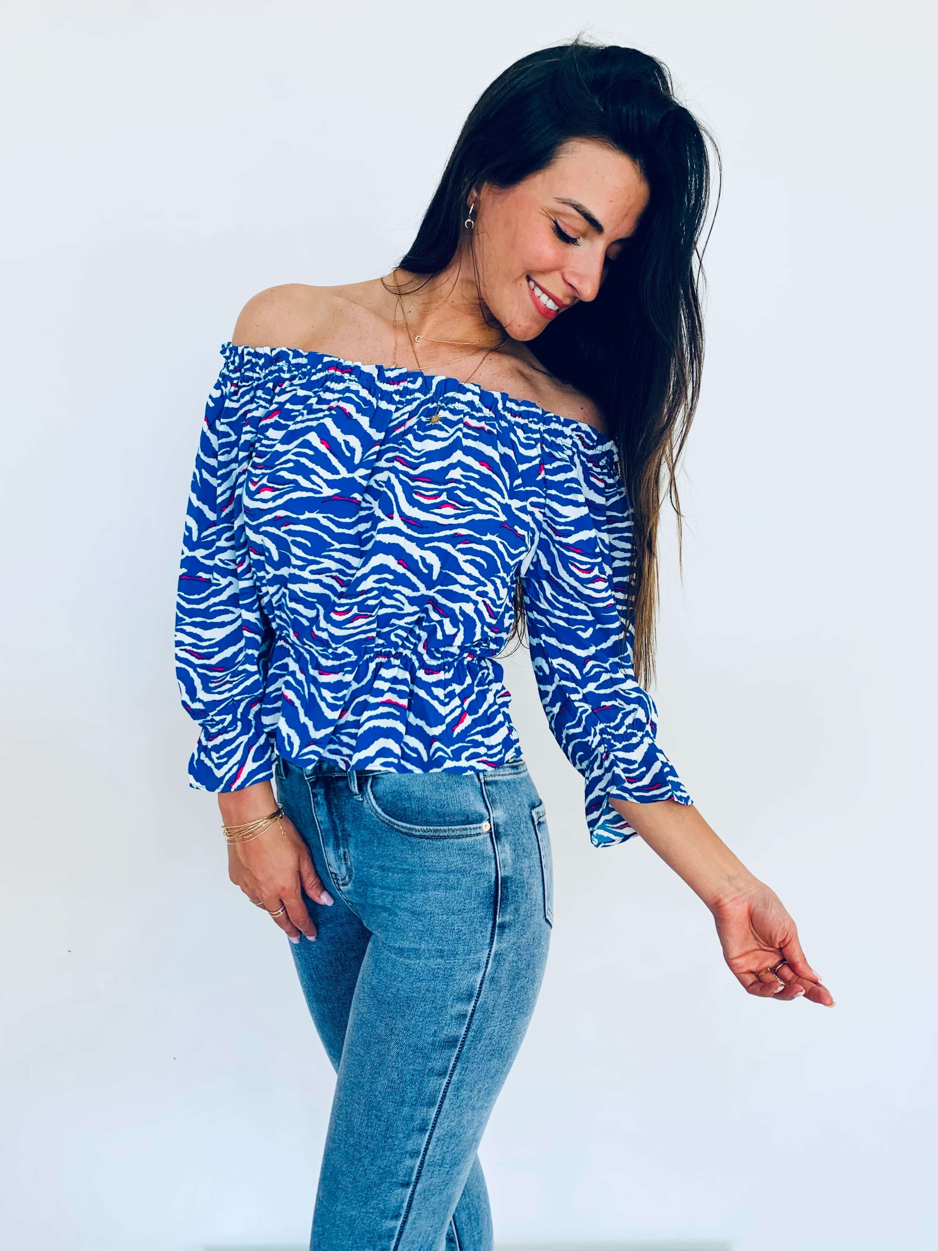 Blouse bleu - OLIVIA