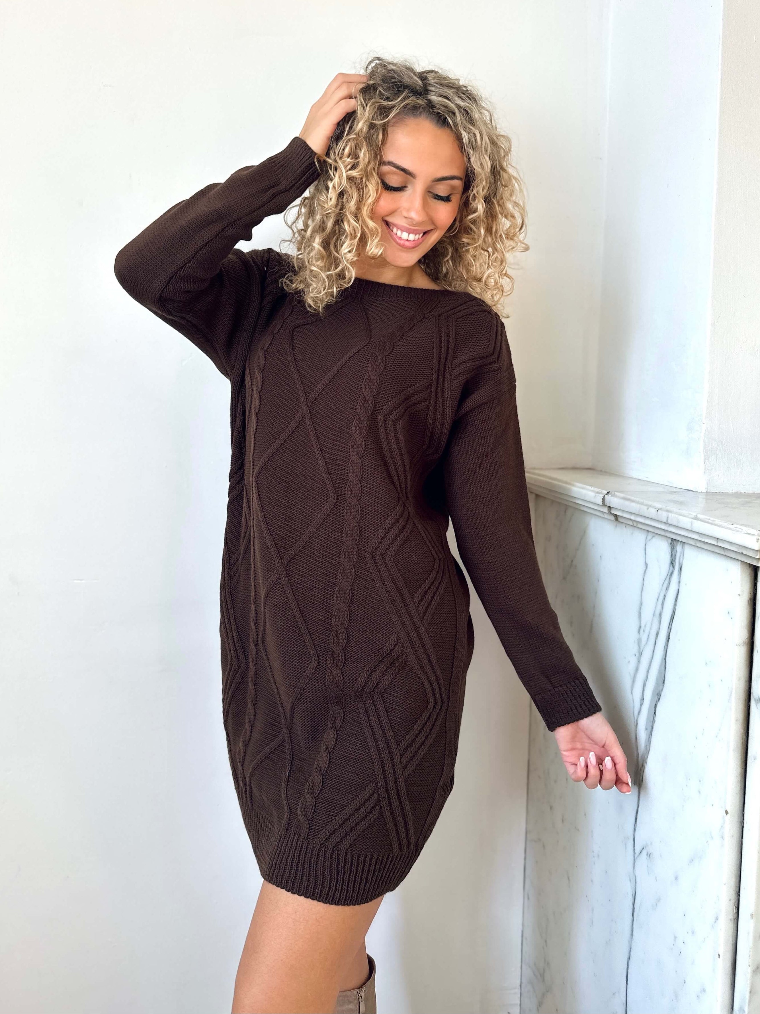 Robe pull marron - MILA