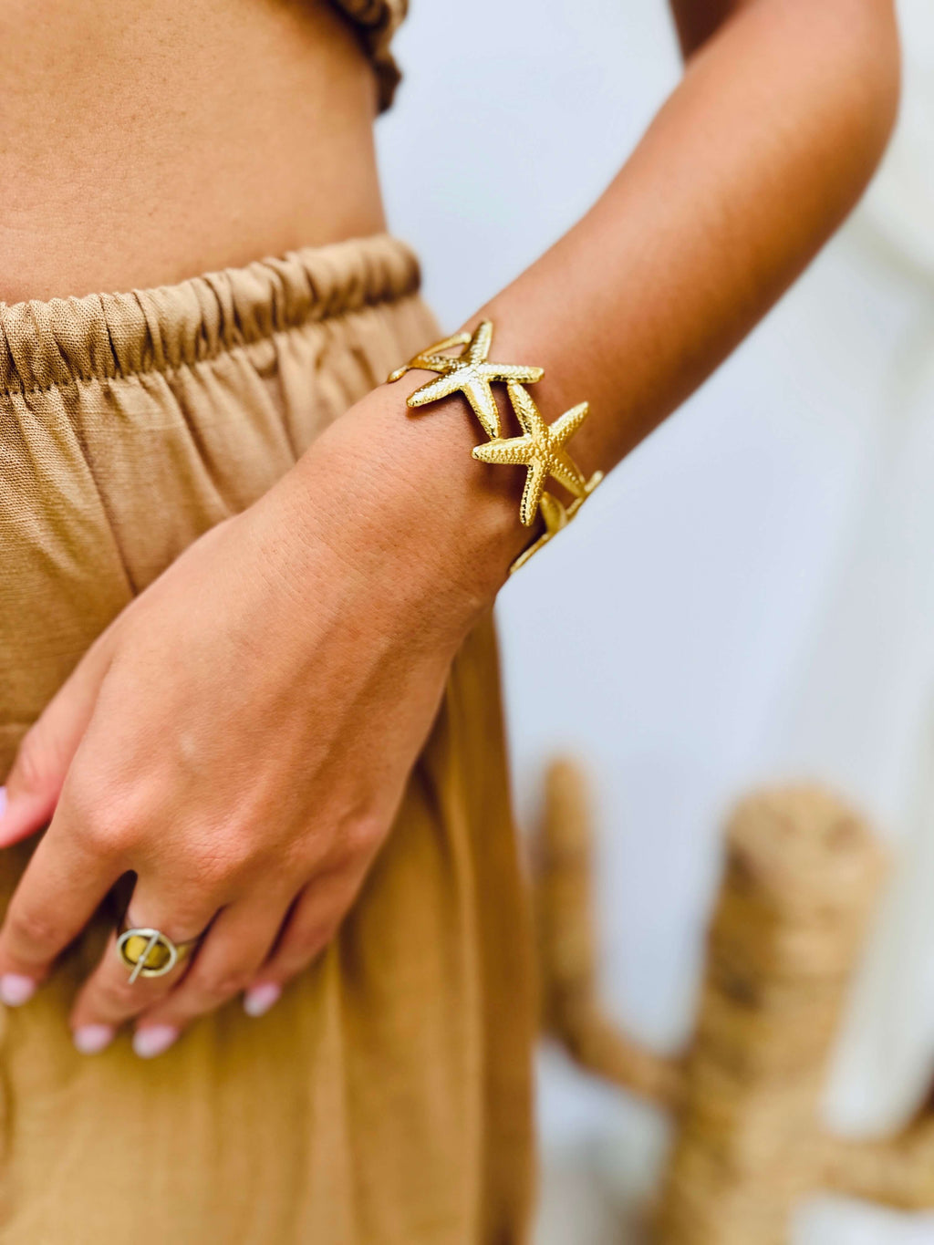 Bracelet Vintage étoile De Mer DAM - Années 80 - Bijou Rétro Doré - Occasion