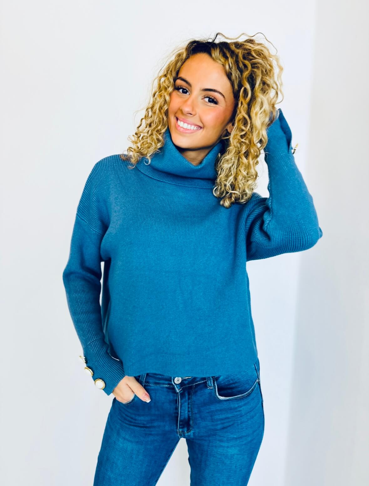 Pull bleu jeans - HELENA