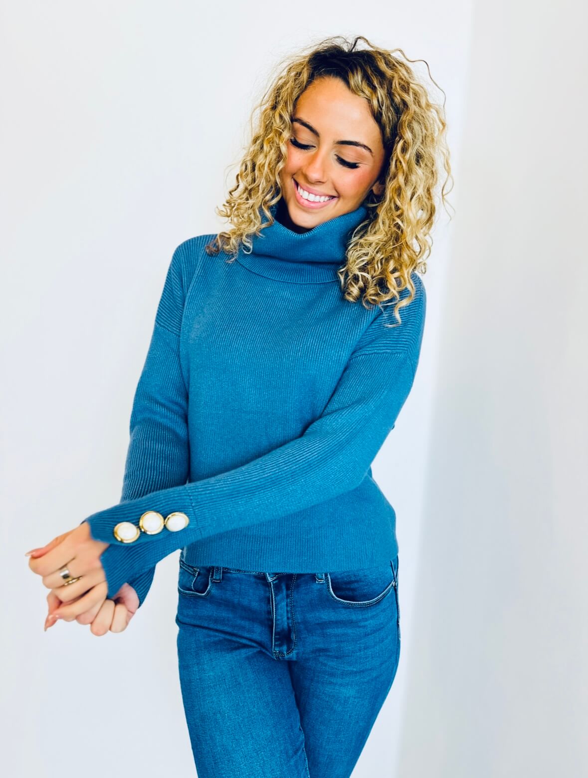 Pull bleu jeans - HELENA