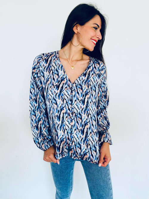 Blouse bleu - LOMY