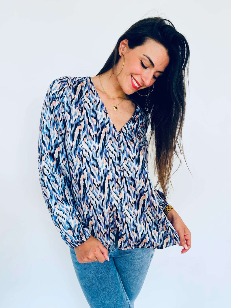 Blouse bleu - LOMY