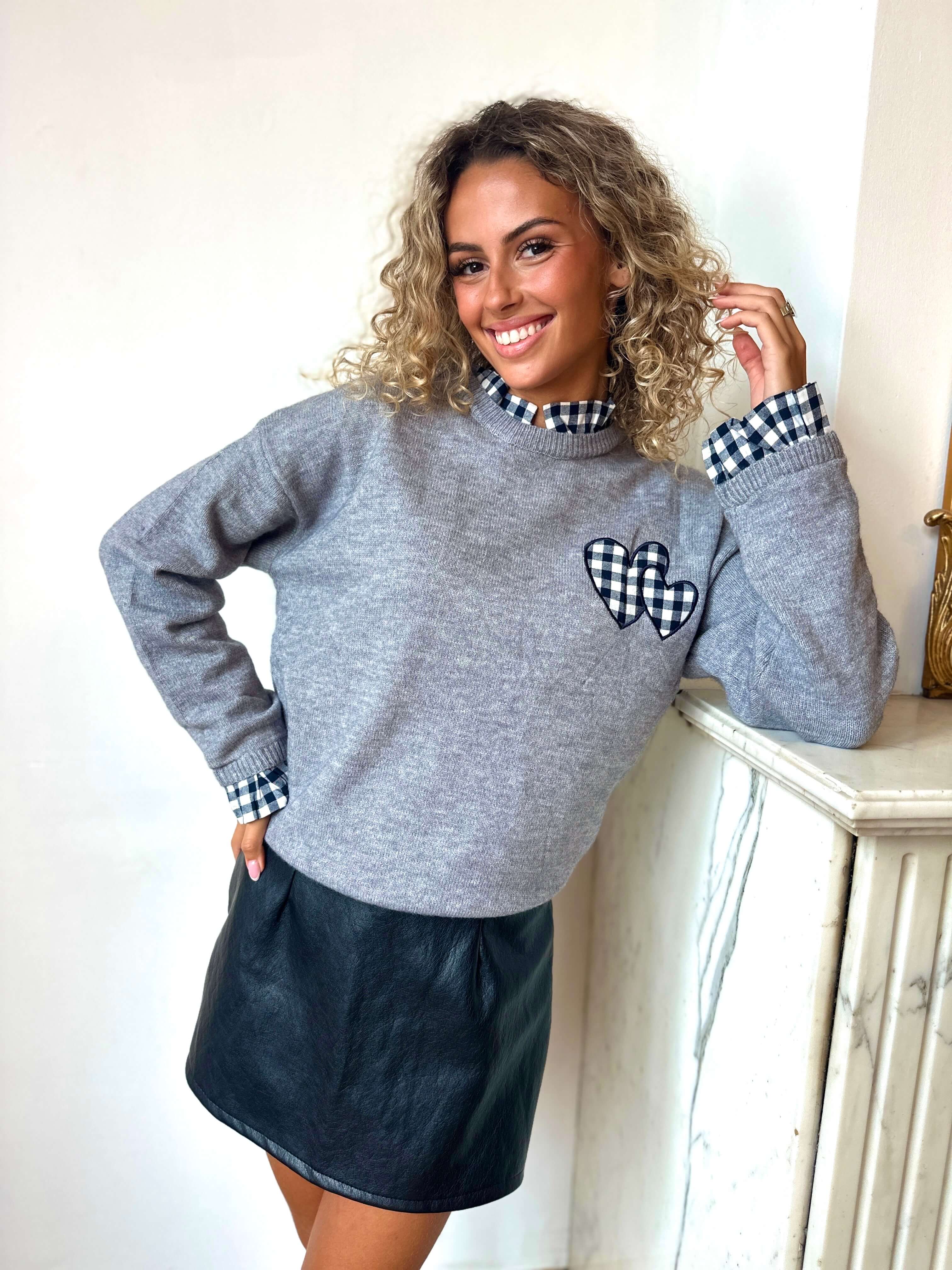 Pull gris - AMOUR