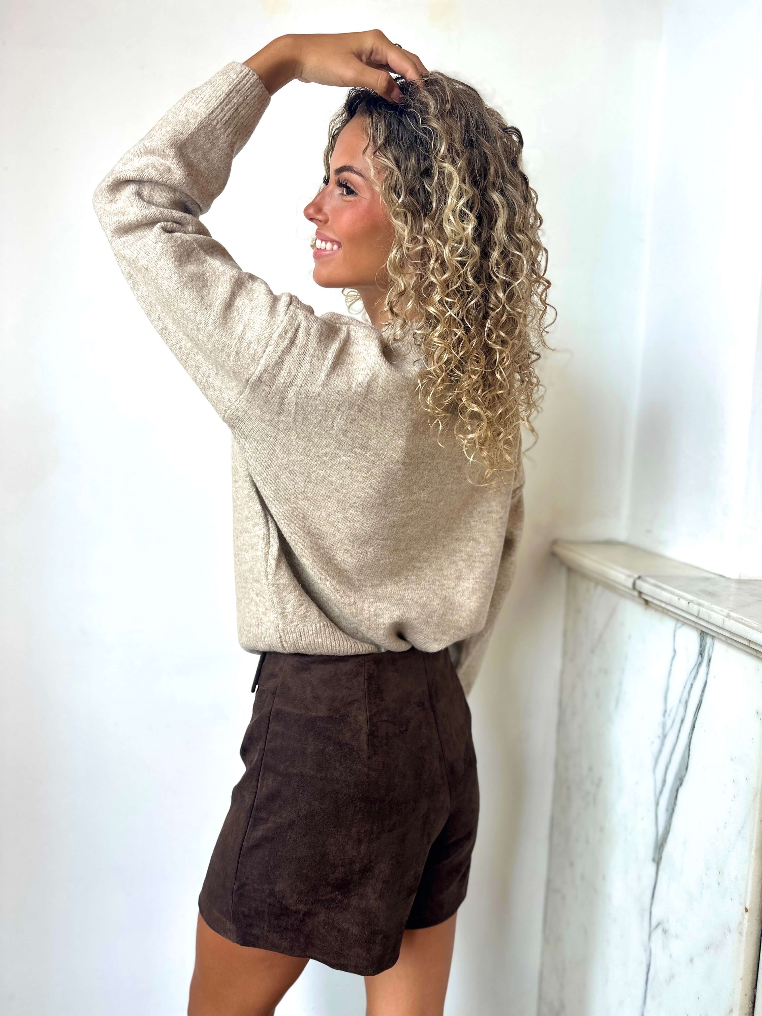 Jupe short chocolat - MAYA