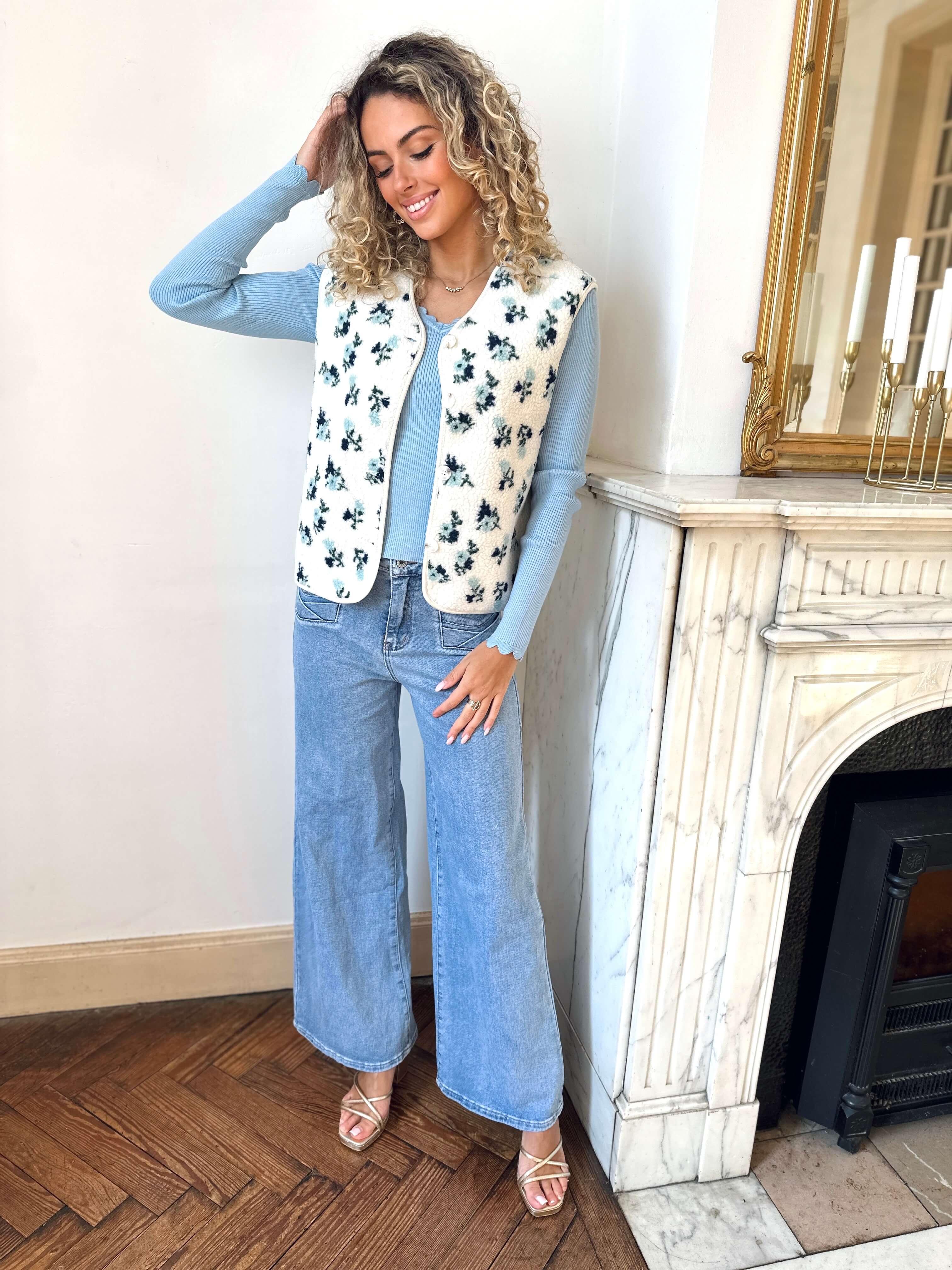 Gilet - BLUE FLOWERS