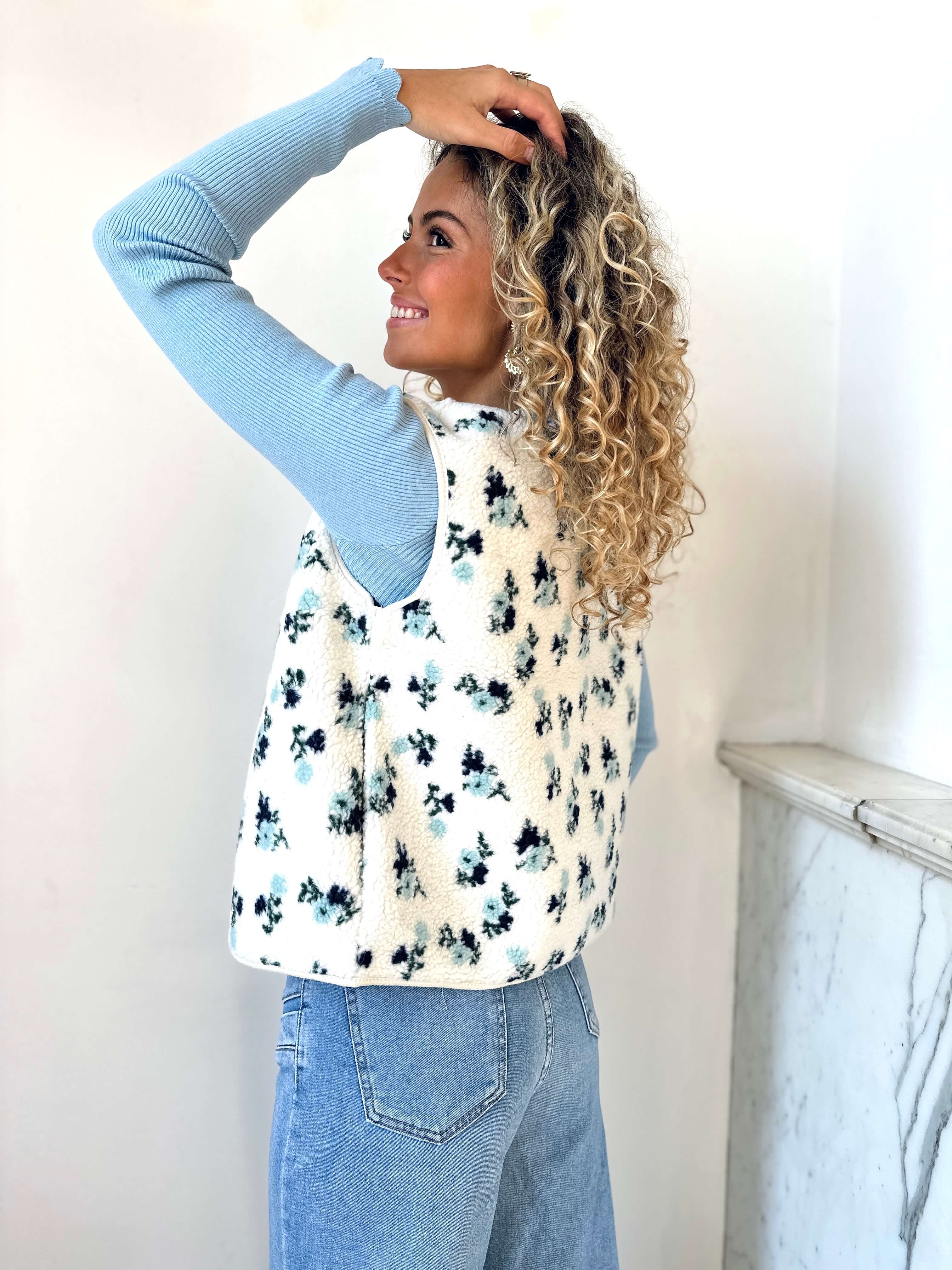Gilet - BLUE FLOWERS