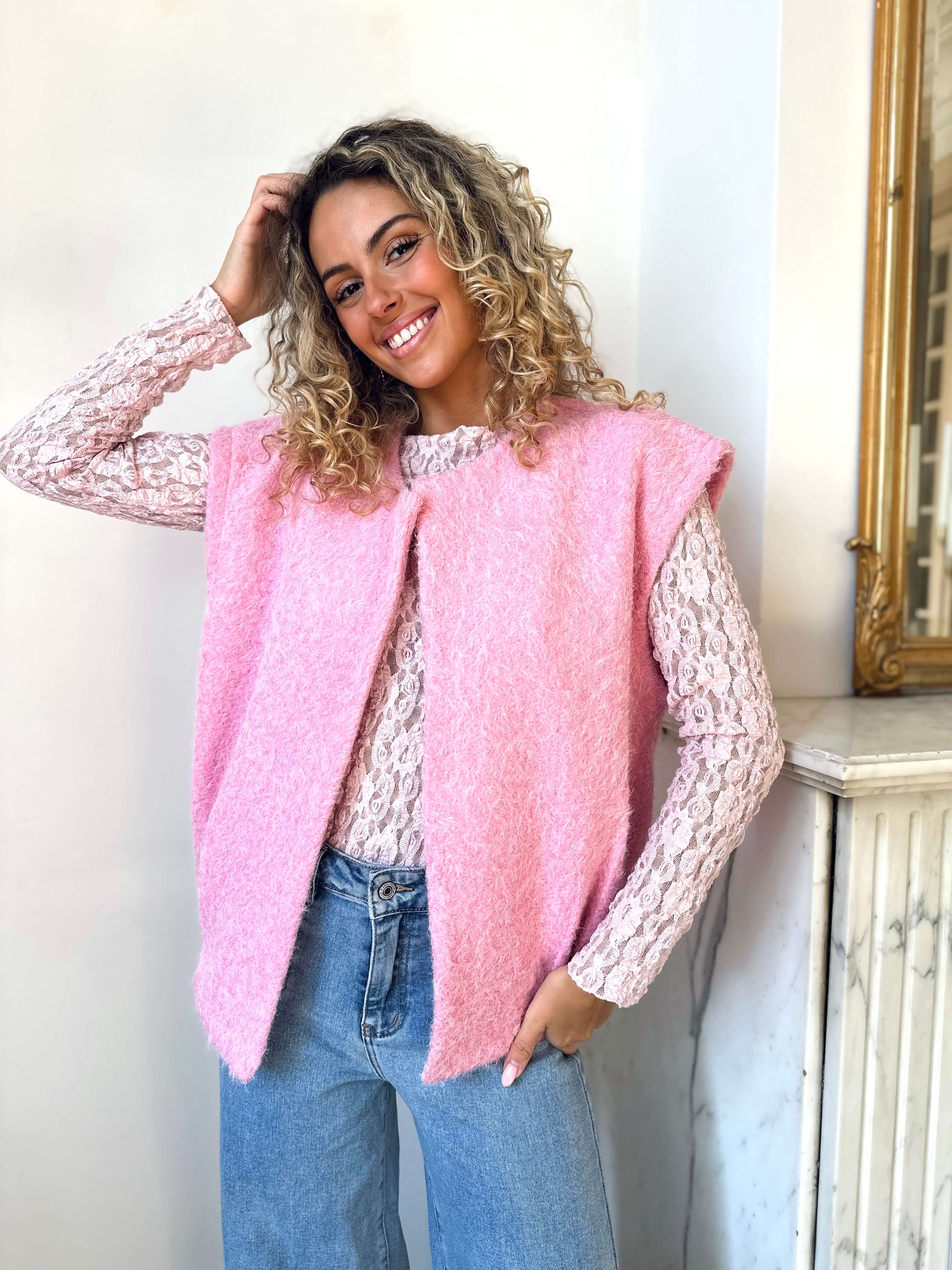 Gilet rose - PAOLA
