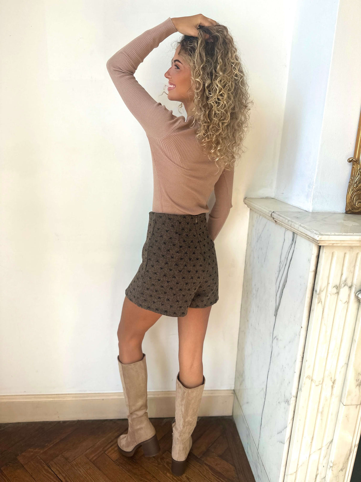 Jupe short chocolat - CELESTE