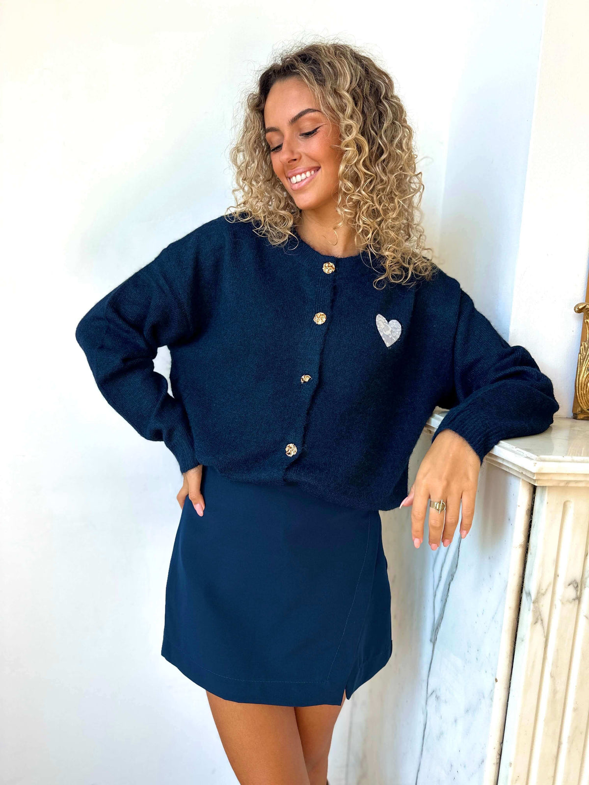 Gilet bleu marine - AMORE