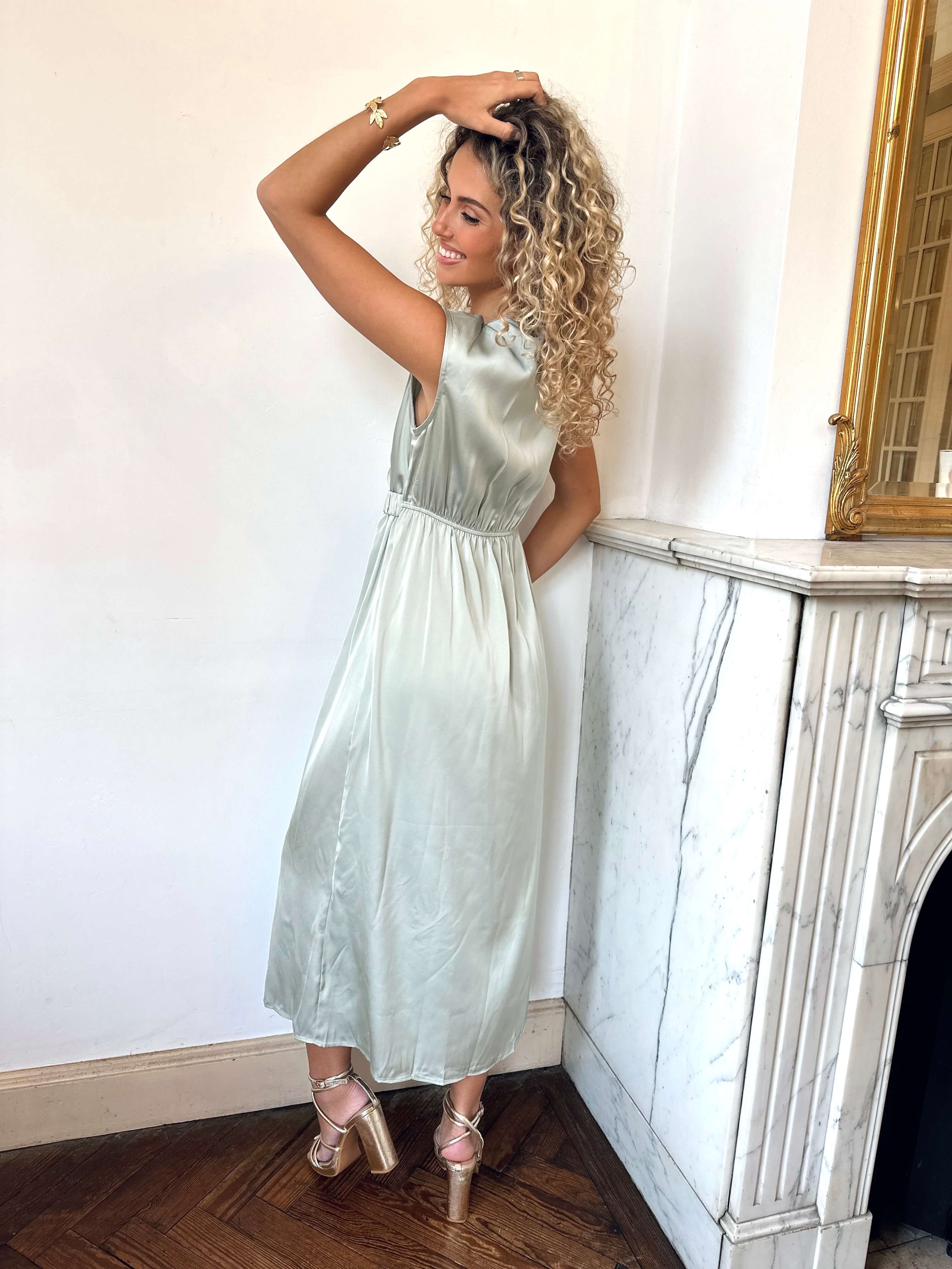 Robe vert sauge - LUDIVINE