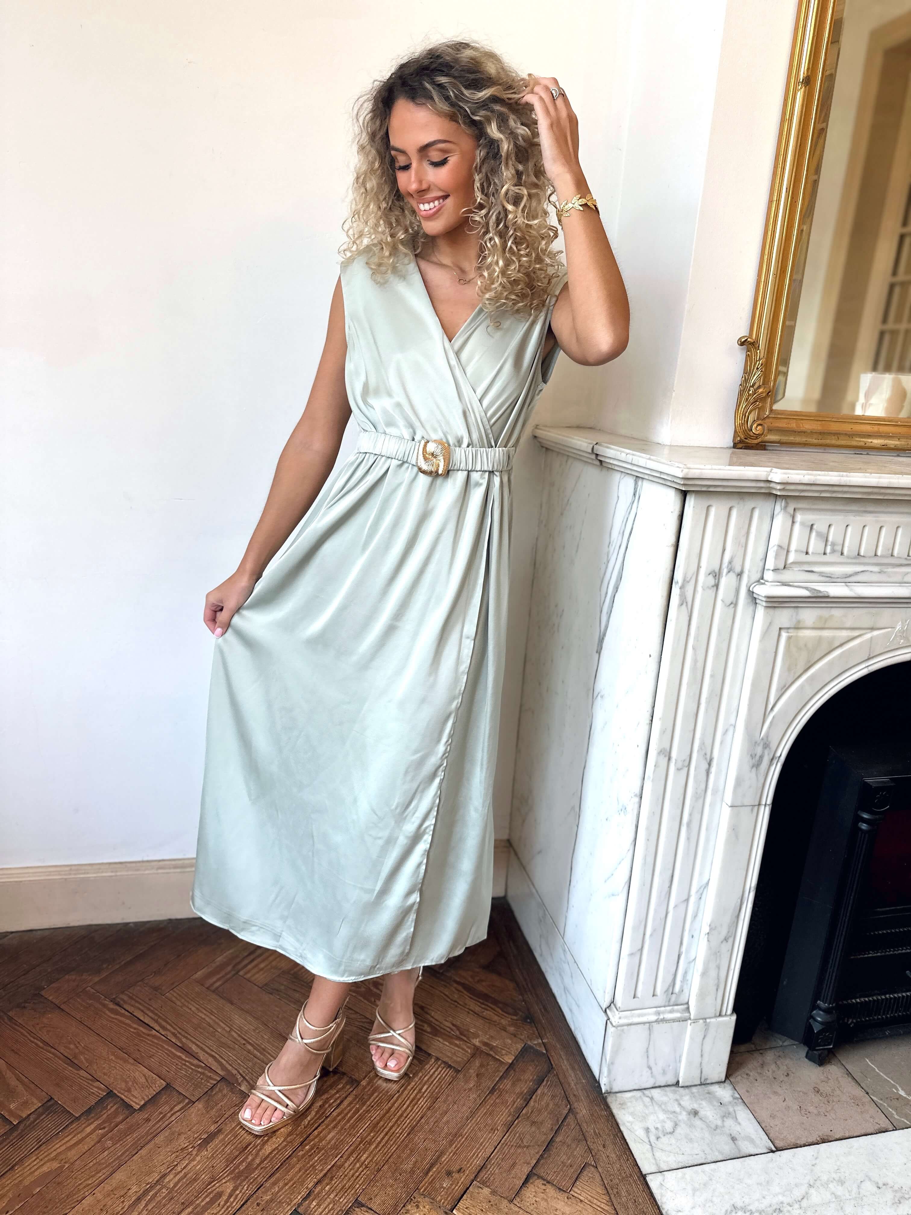 Robe vert sauge - LUDIVINE