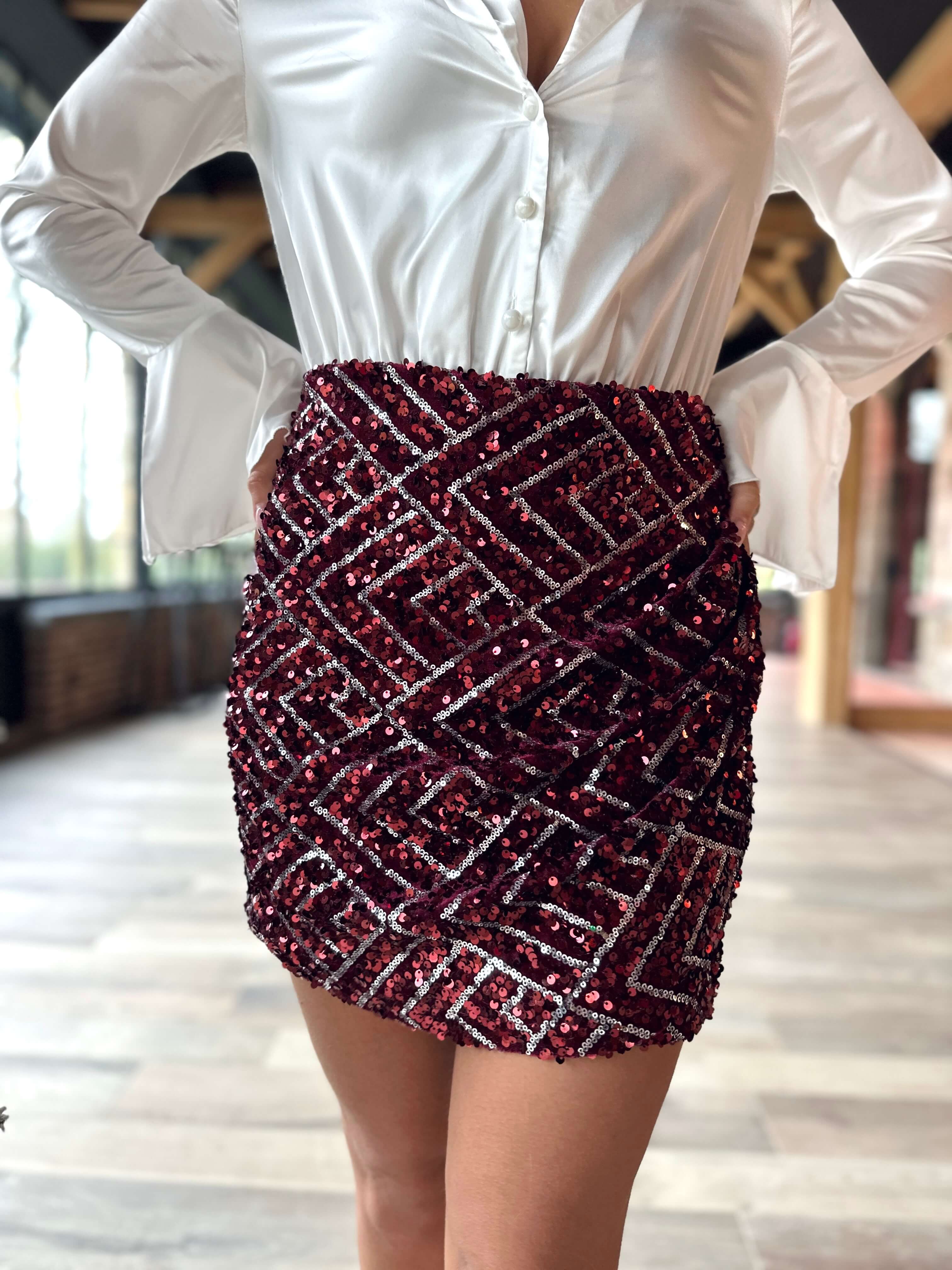 Falda burdeos - RUBY