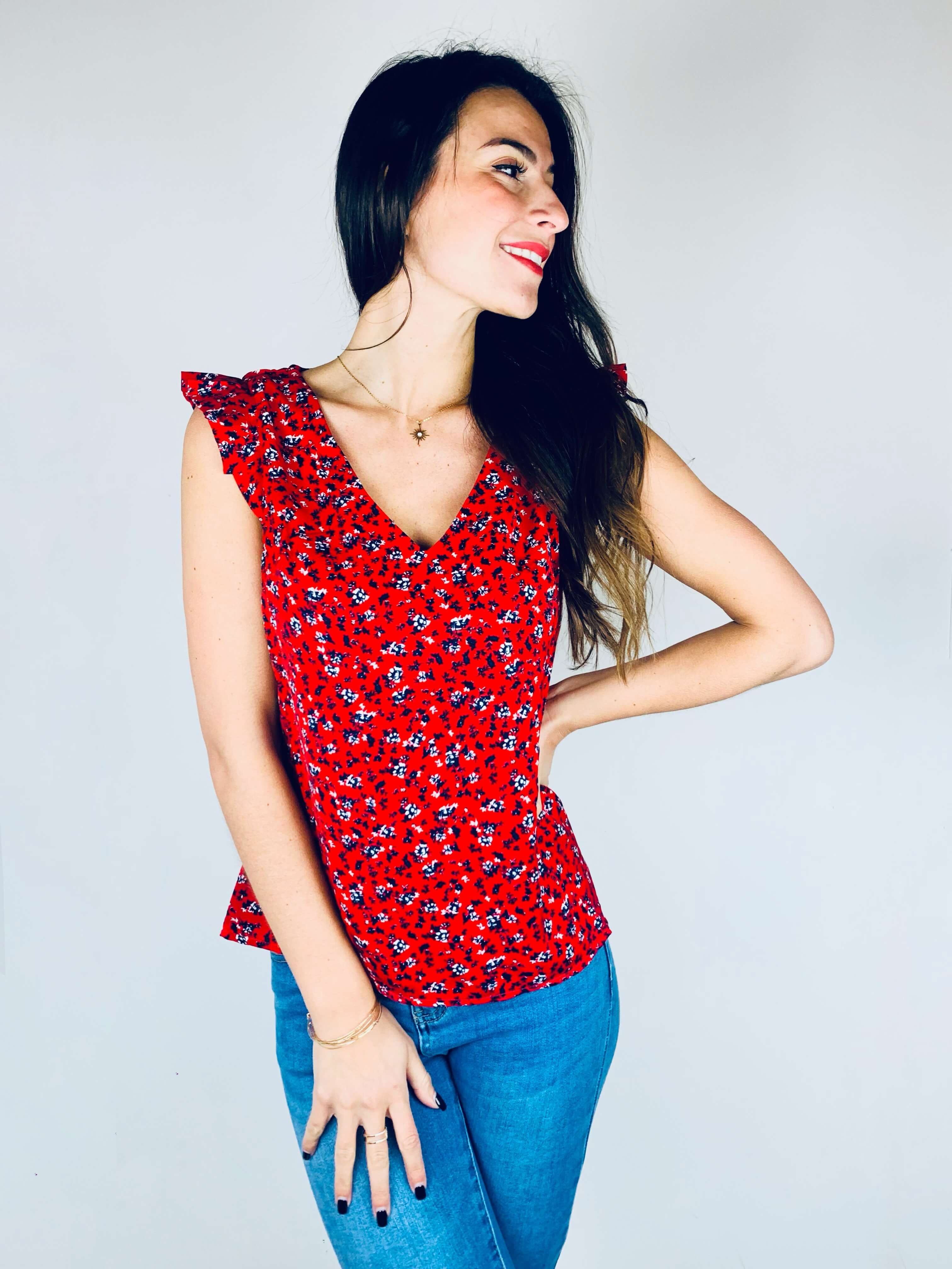 Blouse rouge - MARGAUX