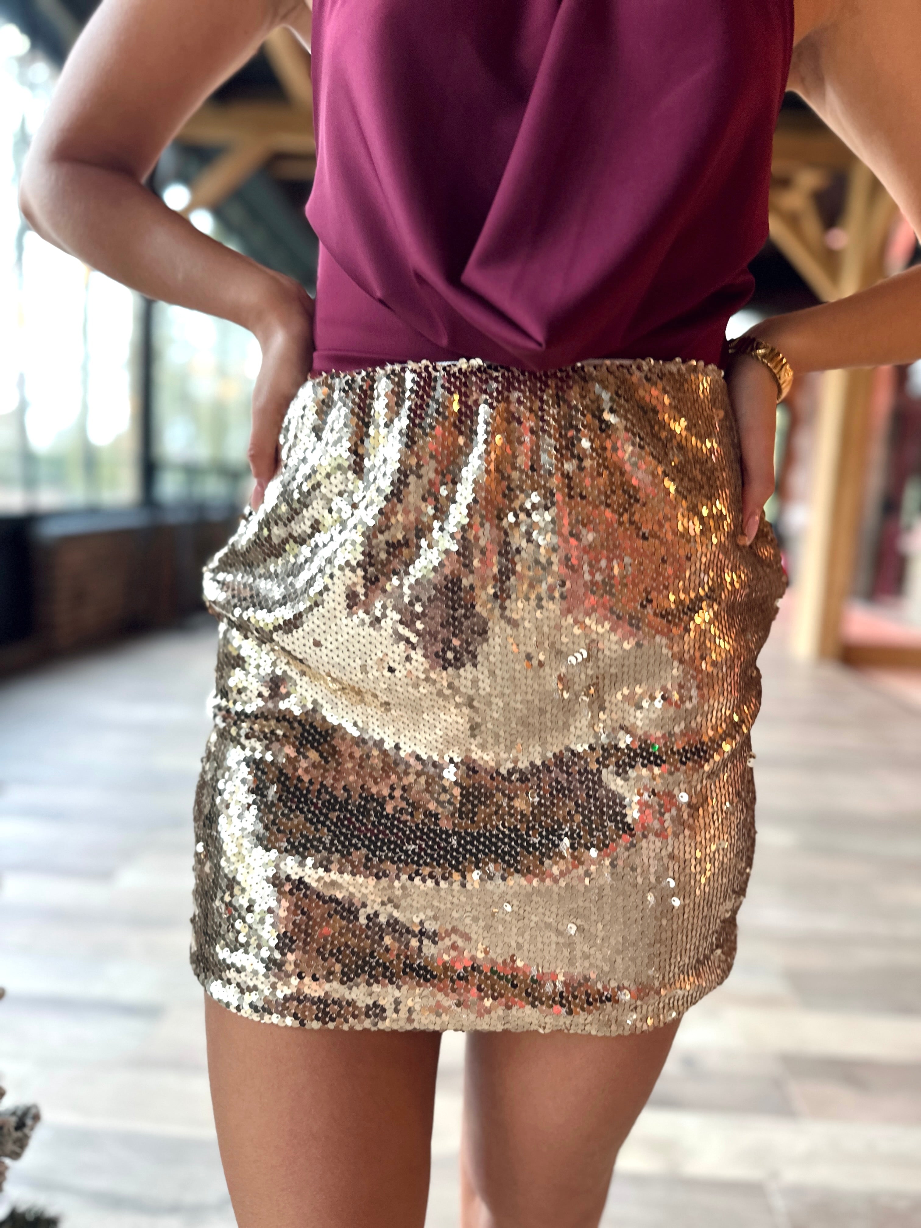 Falda dorada con lentejuelas - IVY